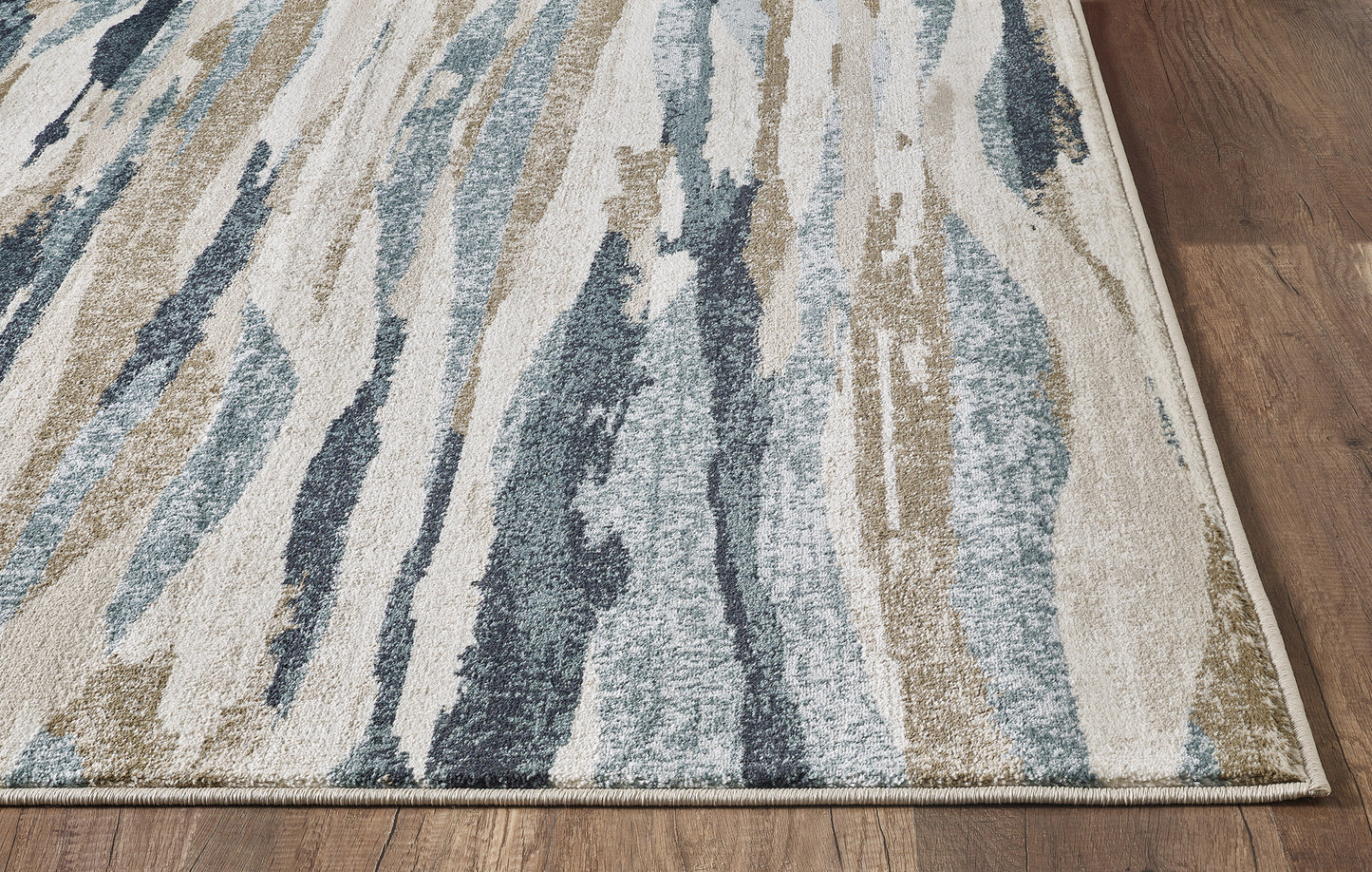 Avalon 5620 Ivory/Blue Landscapes Machine Woven Performance Area Rug - Kas