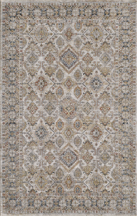 Avani 8400 Ivory Damascus  Machine Woven Performance Area Rug - Kas