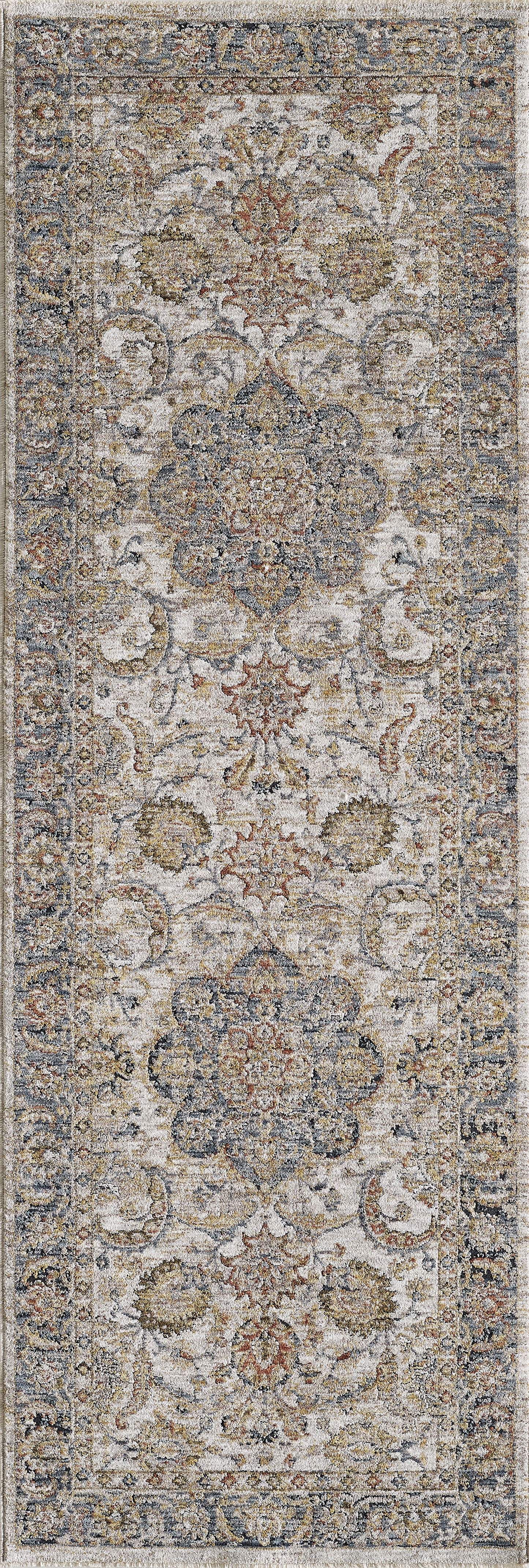 Avani 8403 Ivory Medallion Machine Woven Performance Area Rug - Kas