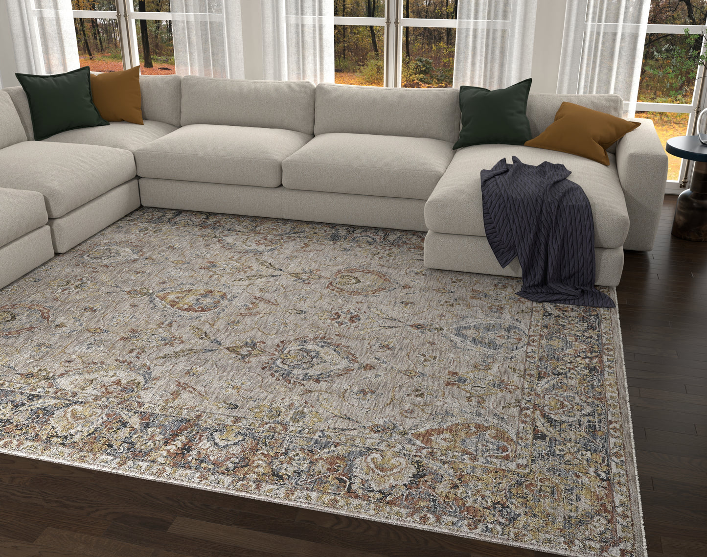 Avani 8404 Taupe Courtney Machine Woven Performance Area Rug - Kas