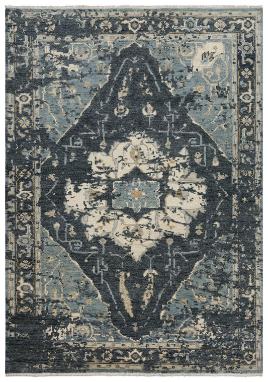 Belmont BMT987 Blue Hand Knotted Rug - Rizzy