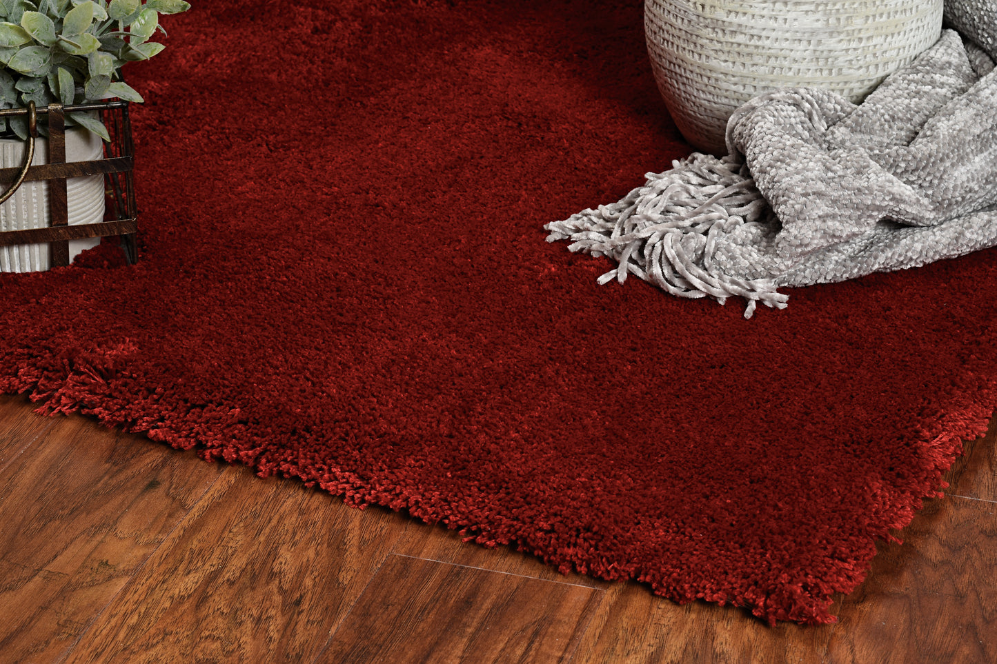 Bliss 1564 Red Shag Machine Made Area Rug - Kas