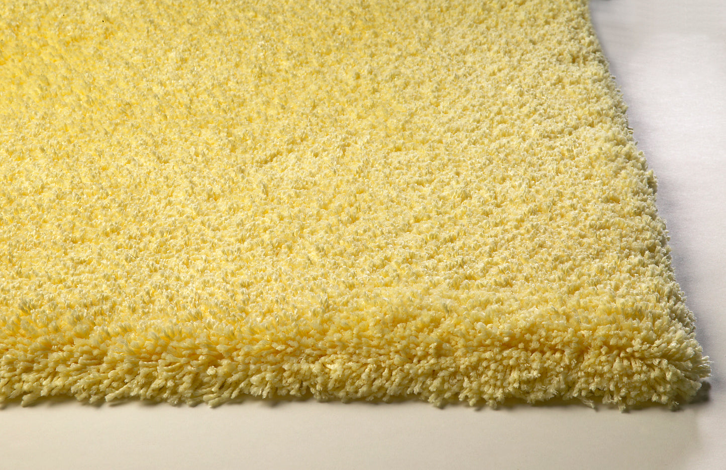 Bliss 1574 Canary Yellow Shag Machine Made Area Rug - Kas