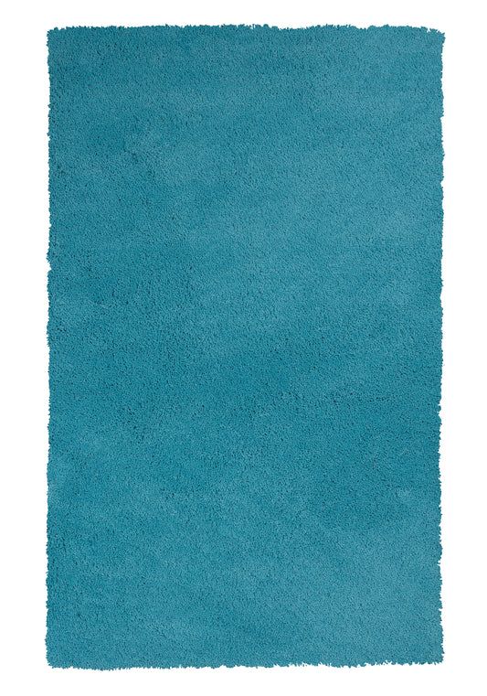 Bliss 1577 Highlighter Blue Shag Machine Made Area Rug - Kas