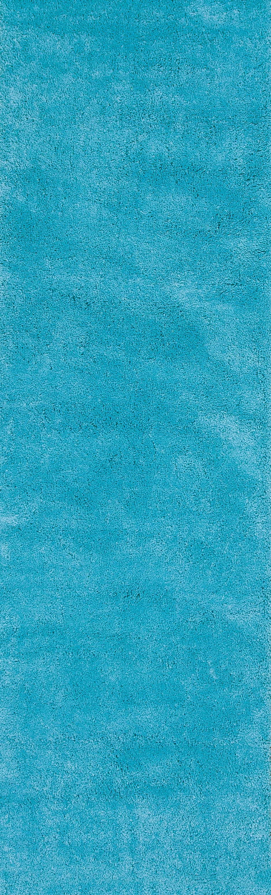 Bliss 1577 Highlighter Blue Shag Machine Made Area Rug - Kas