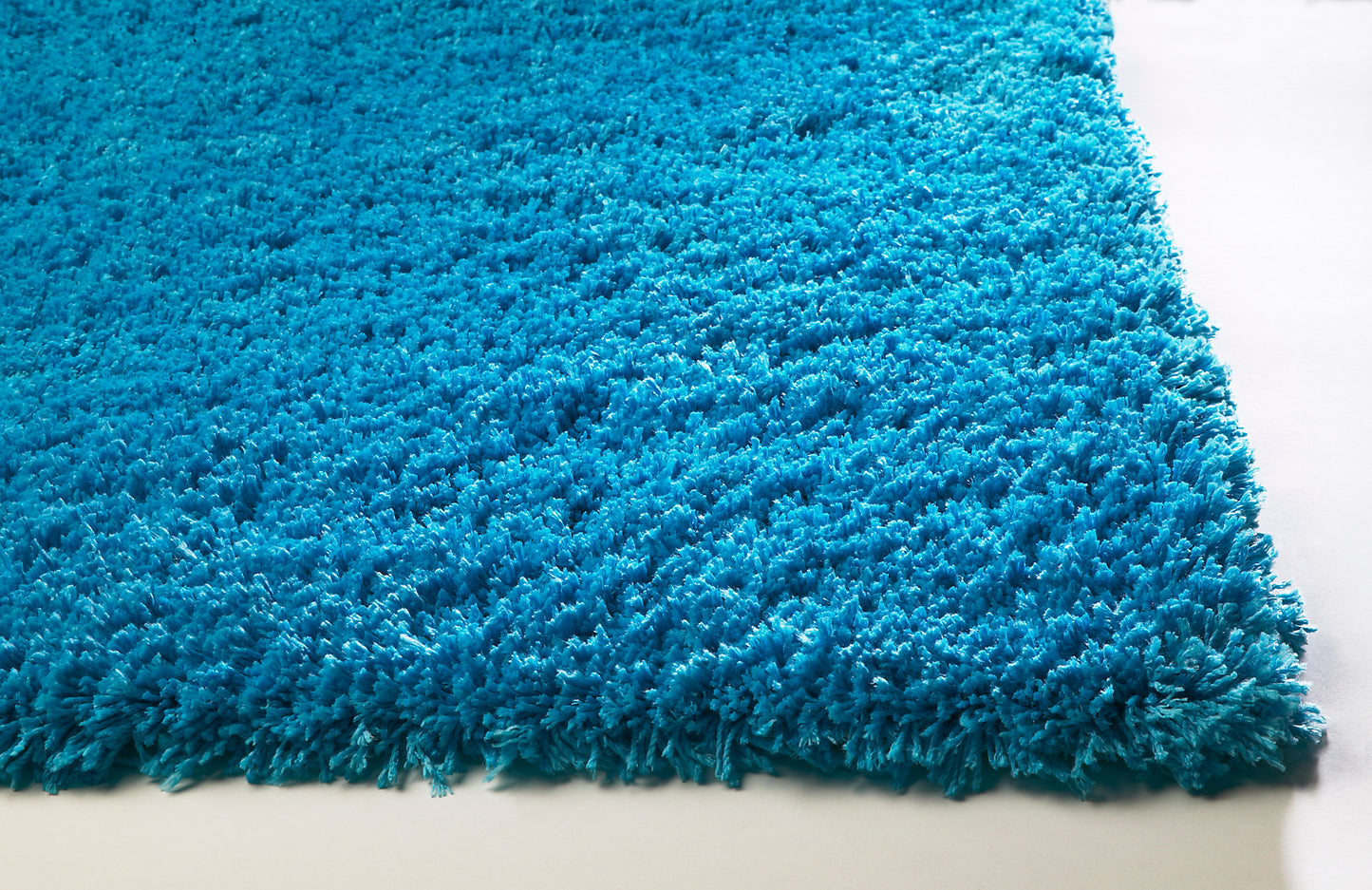 Bliss 1577 Highlighter Blue Shag Machine Made Area Rug - Kas