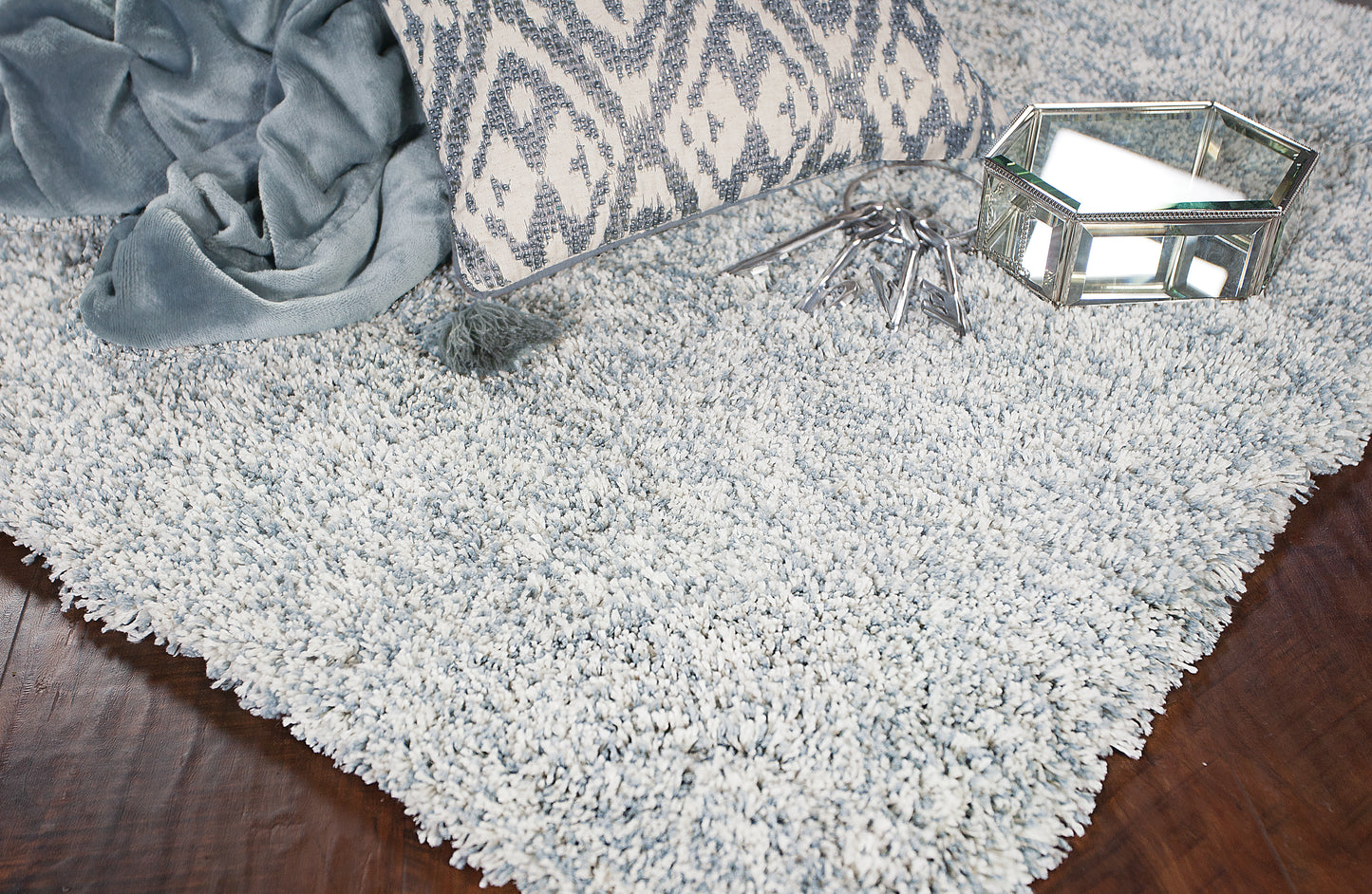 Bliss 1587 Slate Heather Shag Machine Made Area Rug - Kas