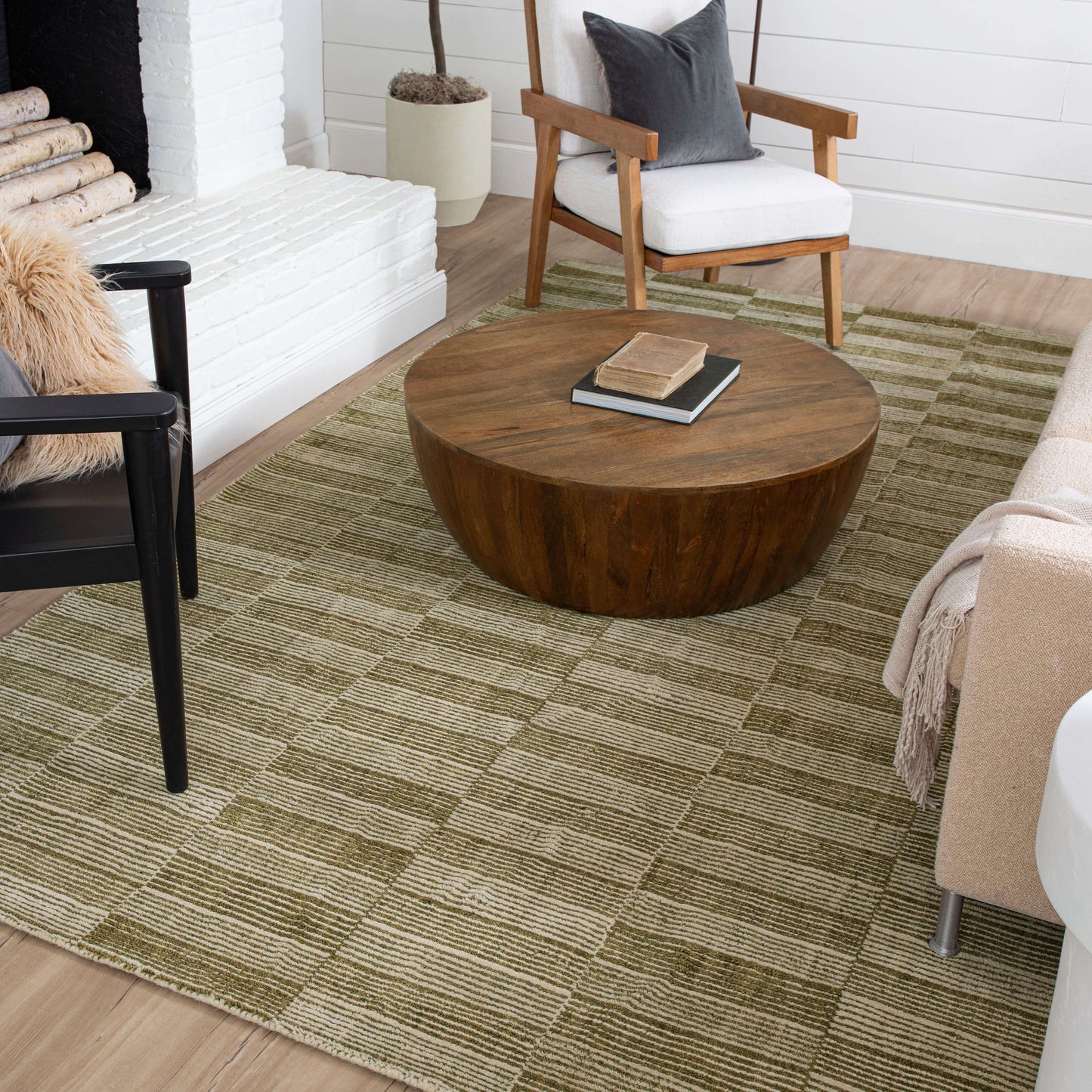 Karastan Rugs Broken Stripe Moss Area Rug