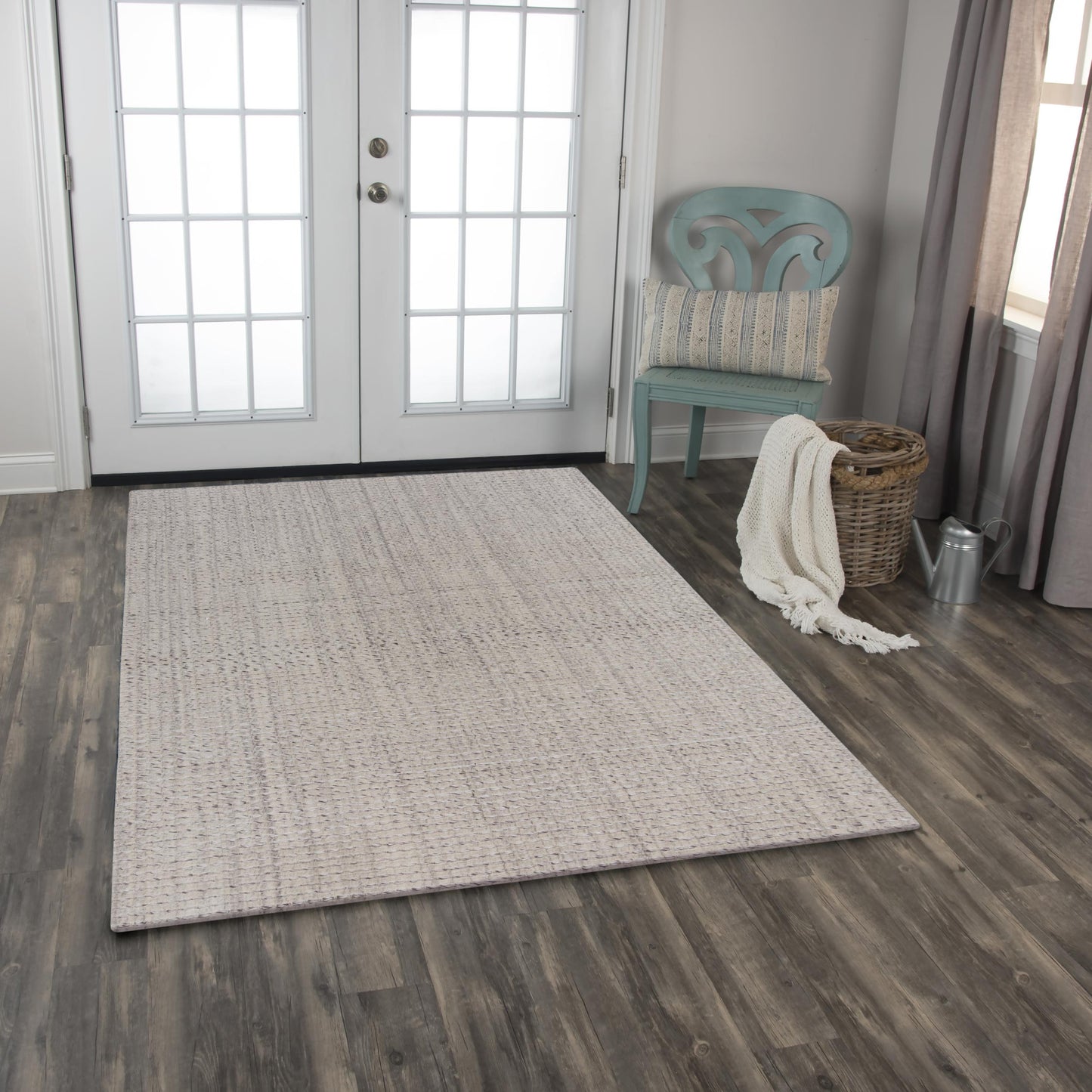 Cable CBA698 Gray Hand Loomed Rug - Rizzy