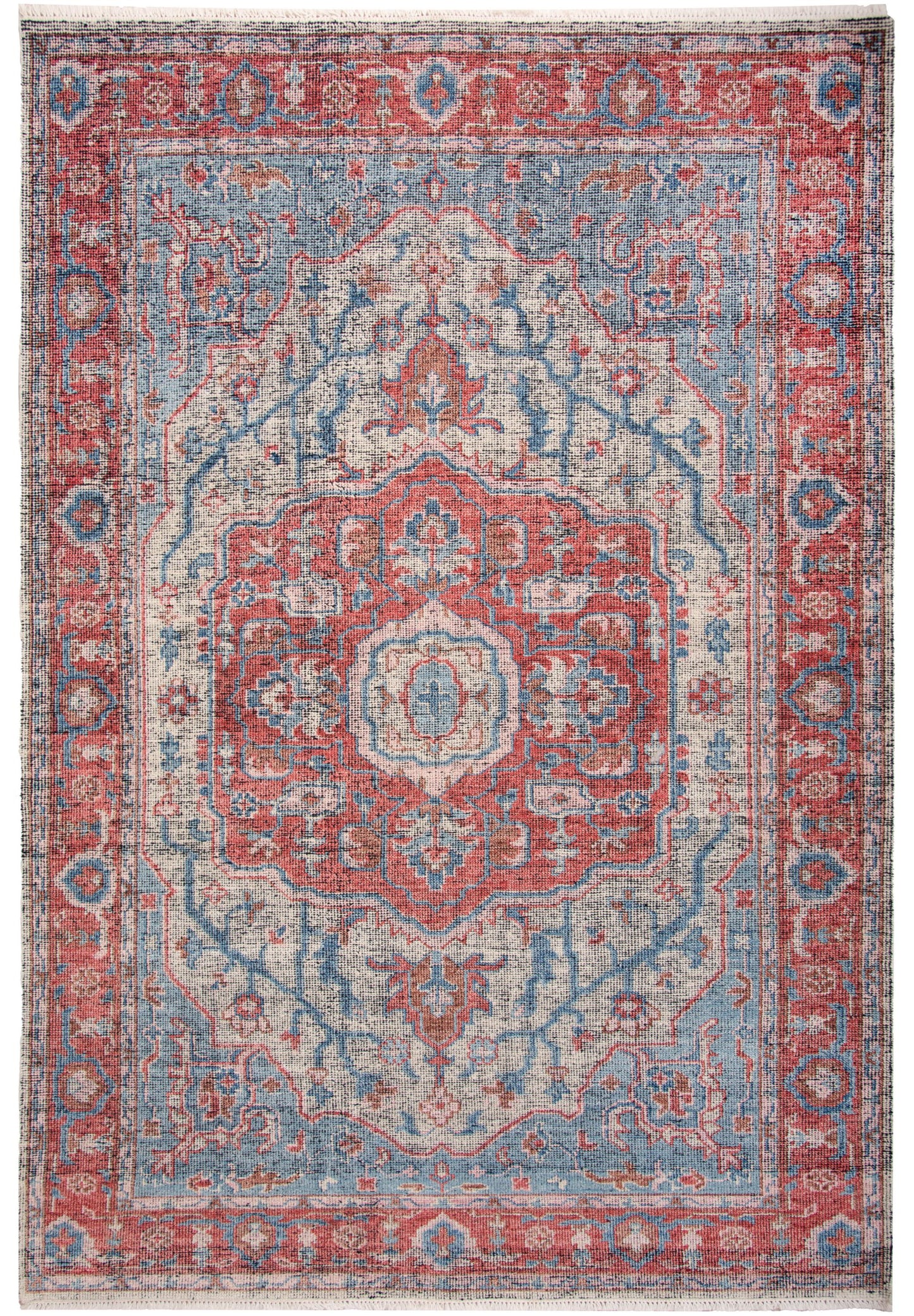 Centra CET723 Rust/Blue Hand knotted Rug - Rizzy