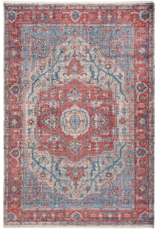 Centra CET723 Rust/Blue Hand knotted Rug - Rizzy