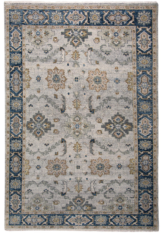 Centra CET725 Gray/Blue Hand knotted Rug - Rizzy