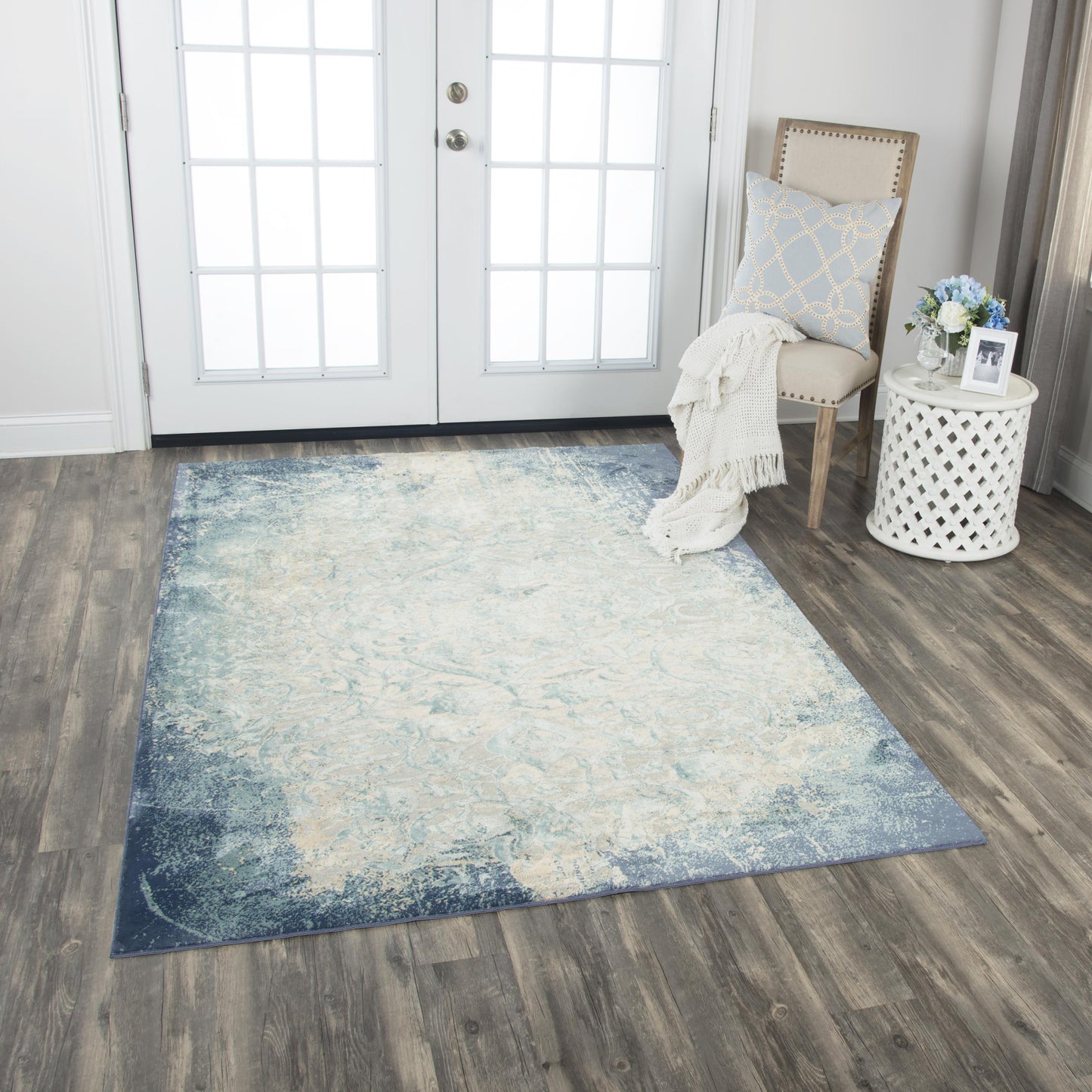 Chelsea CHS101 Teal/Blue Power Loomed Rug - Rizzy