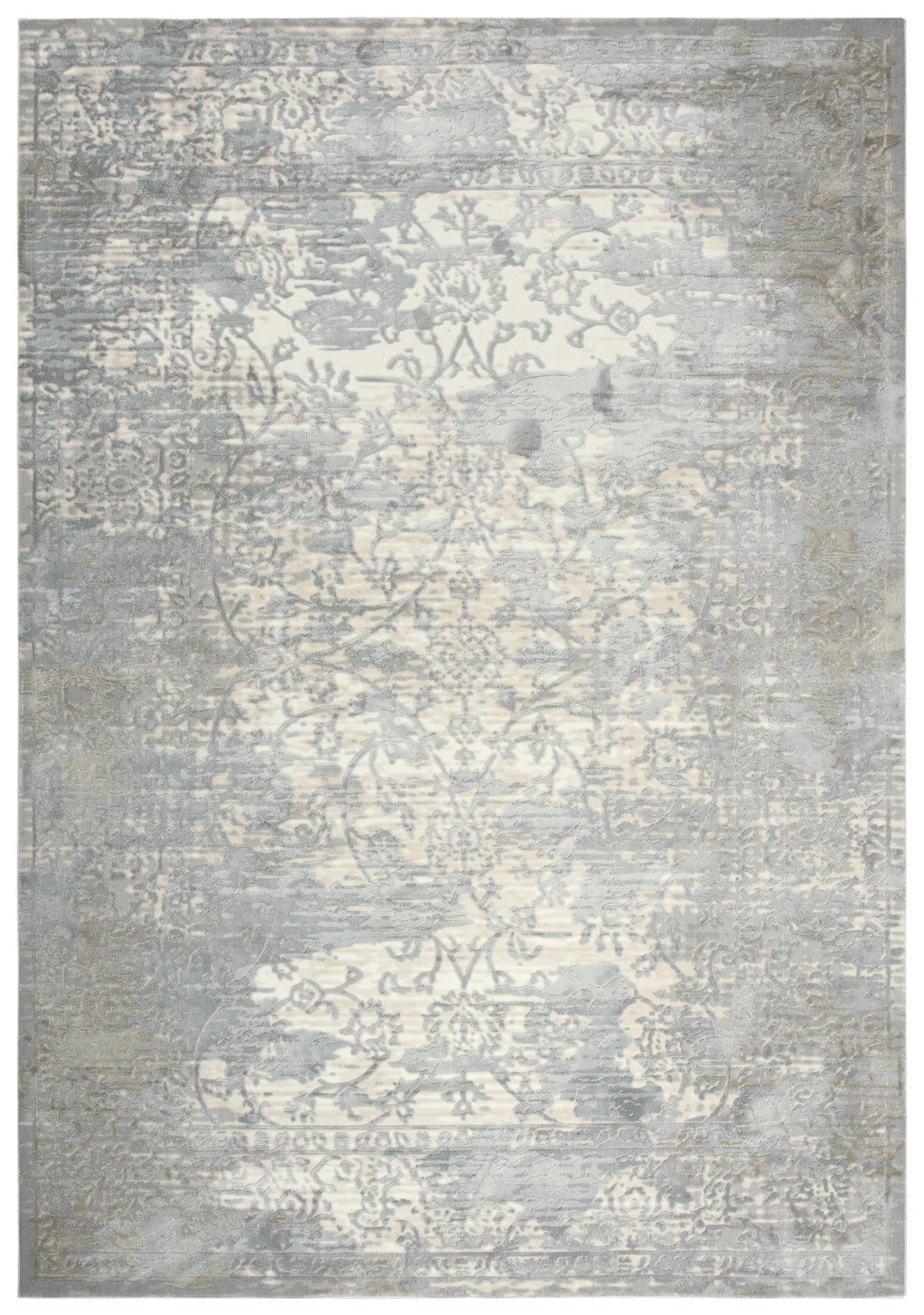 Chelsea CHS104 Gray/Cream Power Loomed Rug - Rizzy