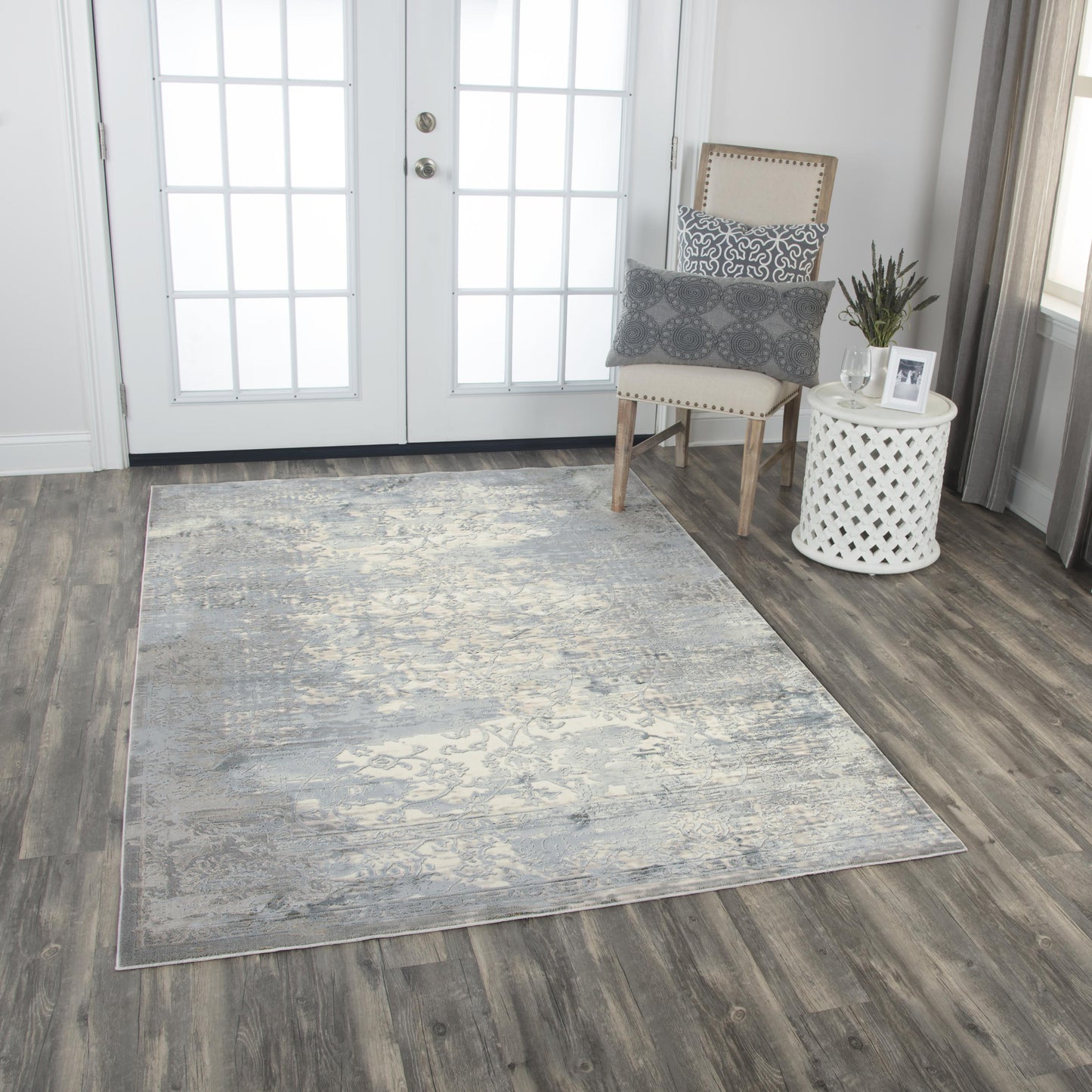 Chelsea CHS104 Gray/Cream Power Loomed Rug - Rizzy