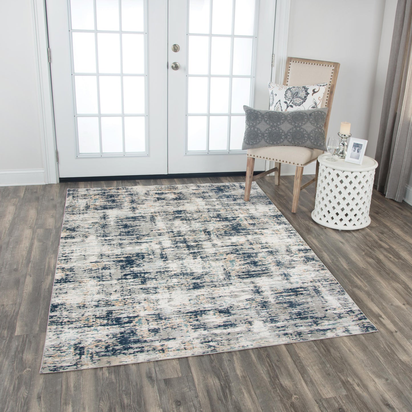 Chelsea CHS105 Ivory / Teal Power Loomed Rug - Rizzy