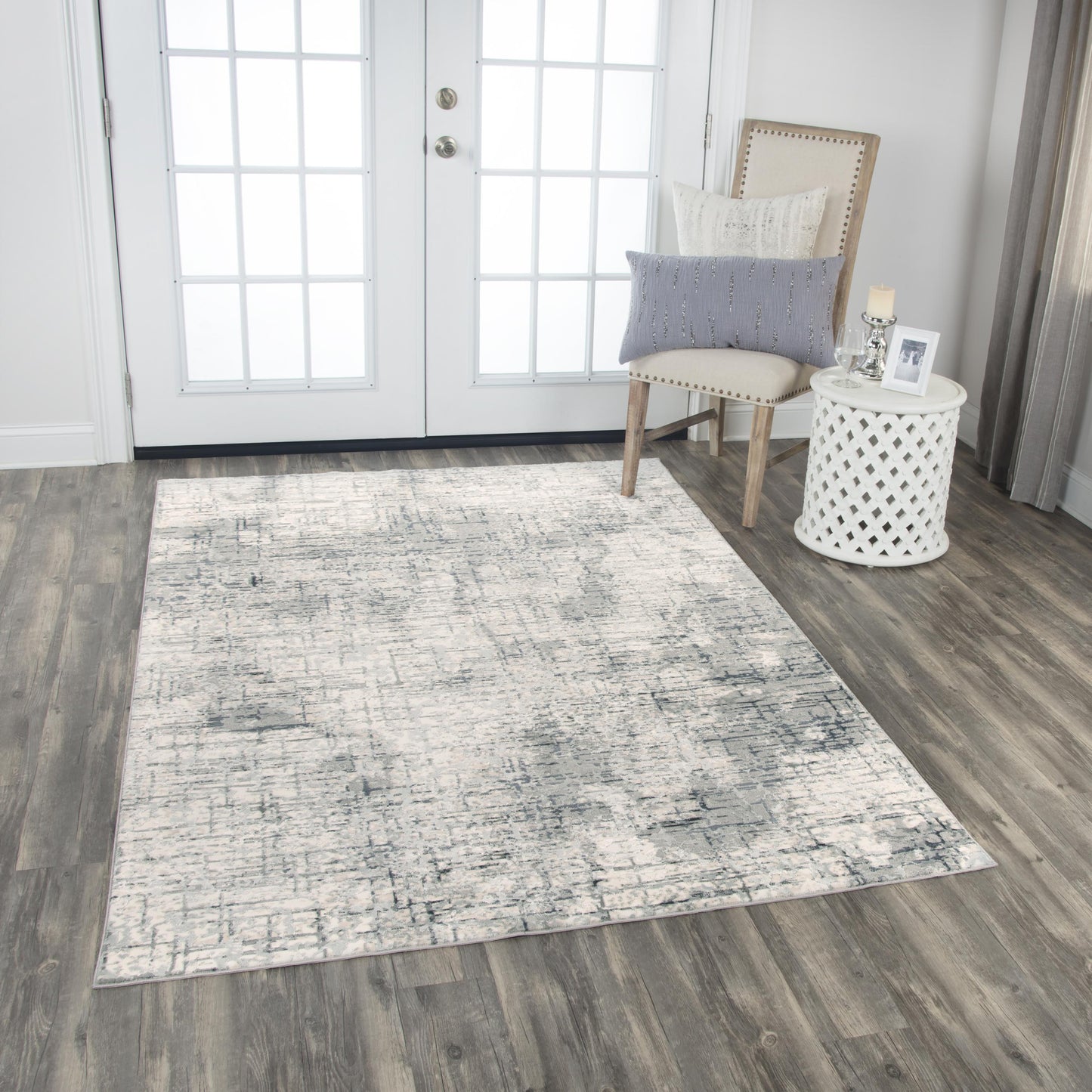 Chelsea CHS106 Cream/Gray Power Loomed Rug - Rizzy