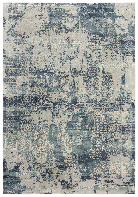 Chelsea CHS107 Gray/Teal Power Loomed Rug - Rizzy