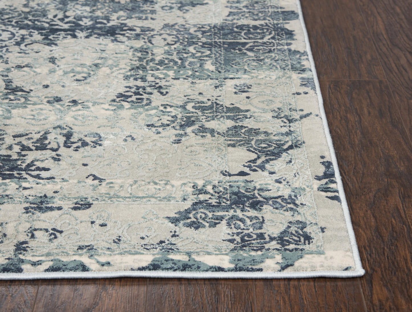 Chelsea CHS107 Gray/Teal Power Loomed Rug - Rizzy