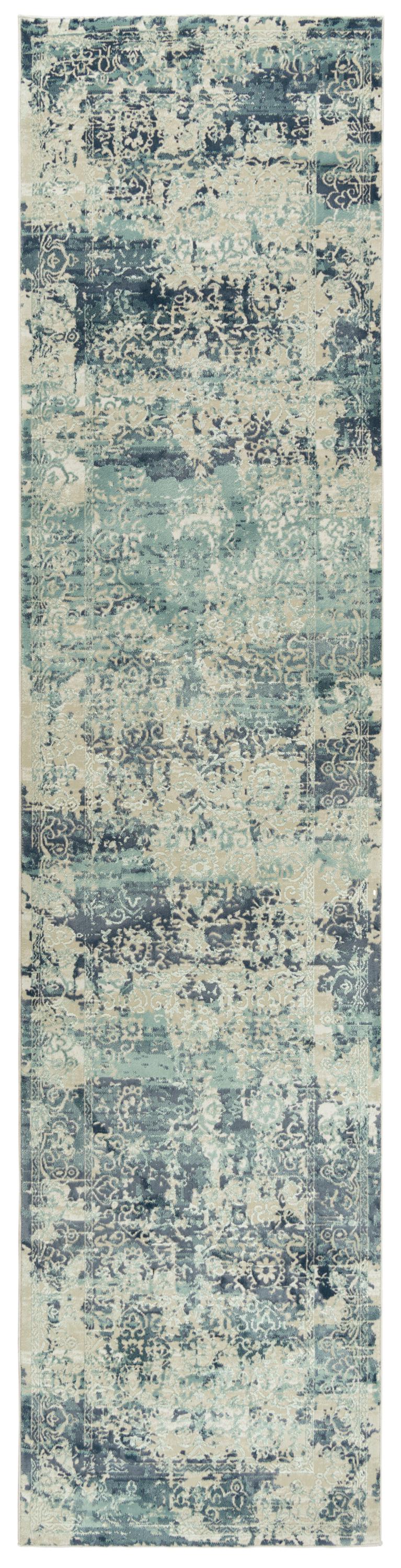 Chelsea CHS107 Gray/Teal Power Loomed Rug - Rizzy