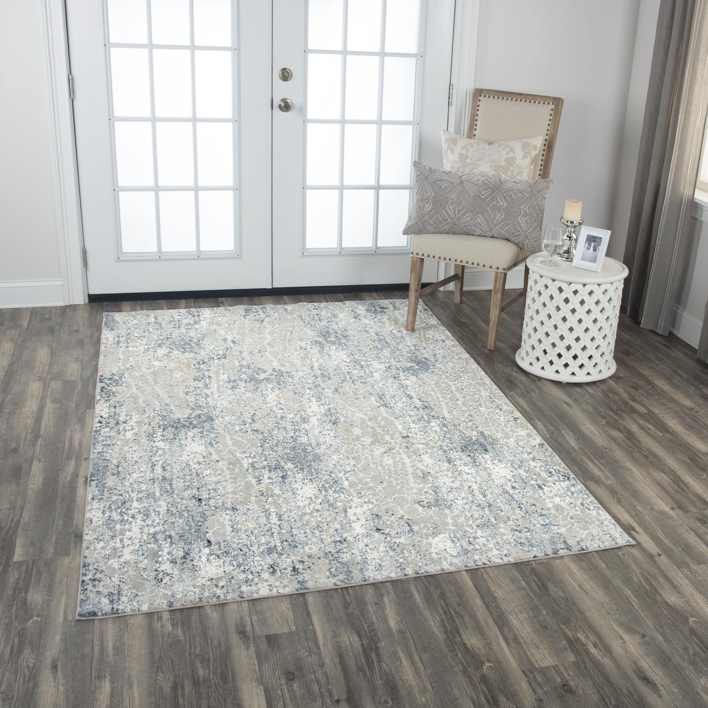 Chelsea CHS110 Cream/Gray Power Loomed Rug - Rizzy