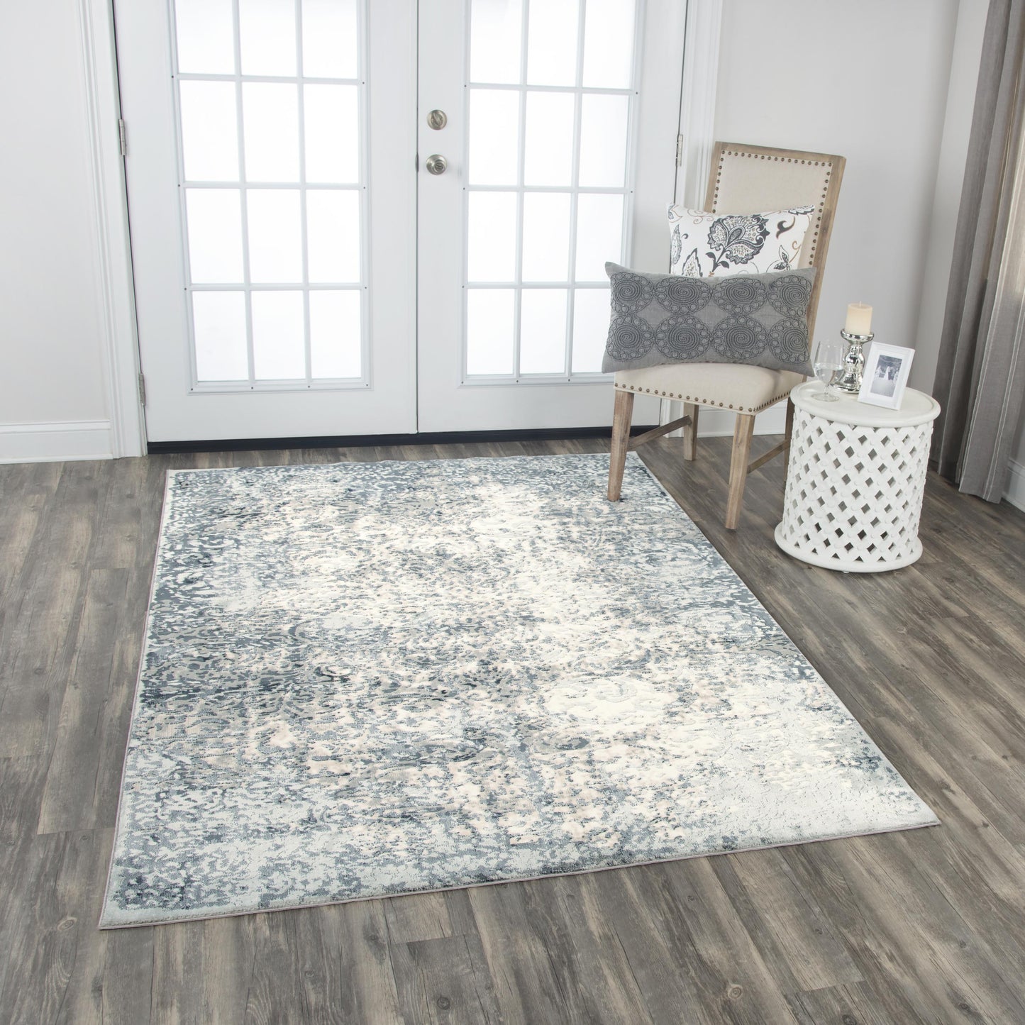 Chelsea CHS111 Cream/Gray Power Loomed Rug - Rizzy