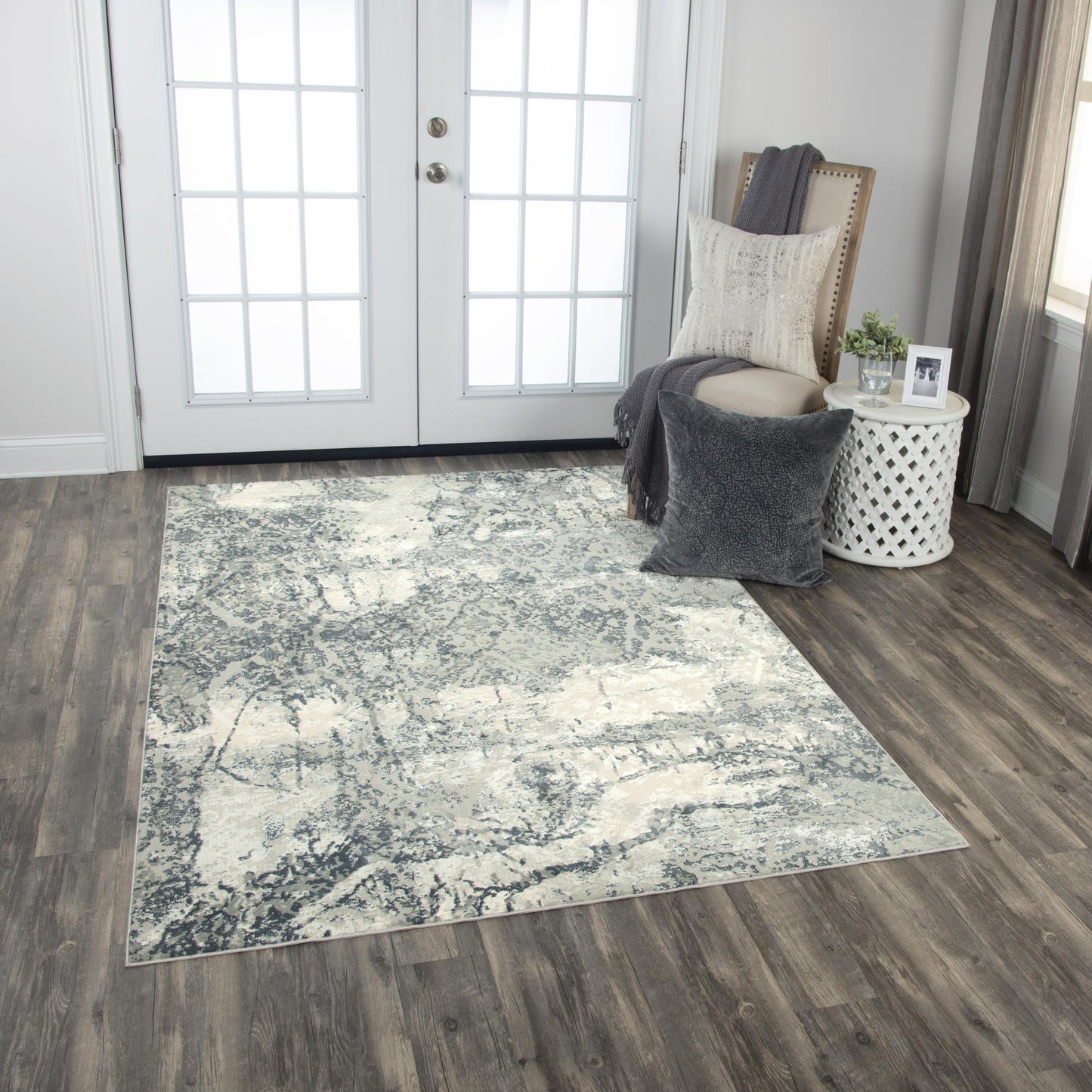 Chelsea CHS112 Cream/Gray Power Loomed Rug - Rizzy