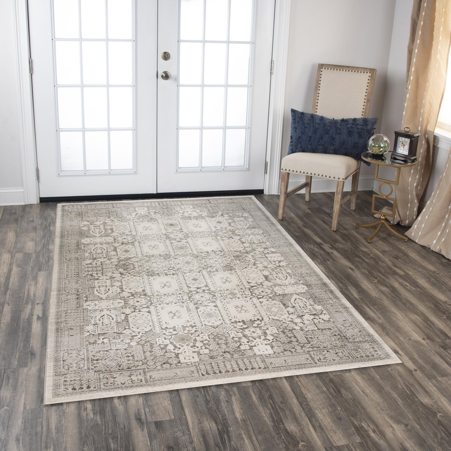 Calabria CLA796 Ivory Power Loomed Rug - Rizzy