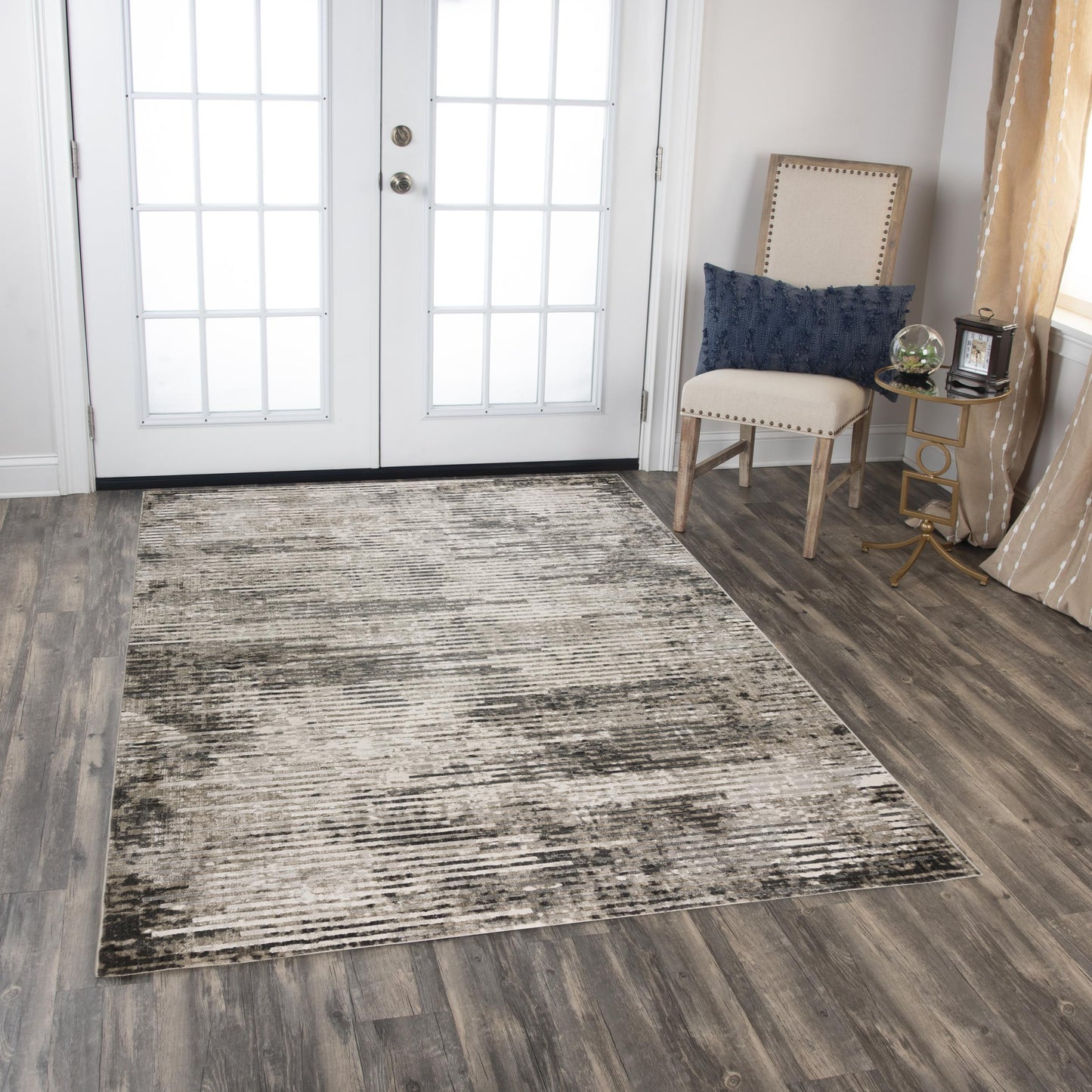 Calabria CLA797 Gray Power Loomed Rug - Rizzy