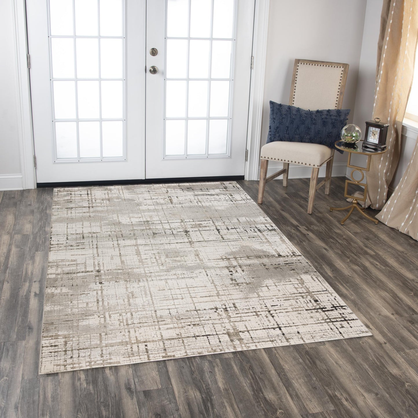 Calabria CLA799 Ivory Power Loomed Rug - Rizzy