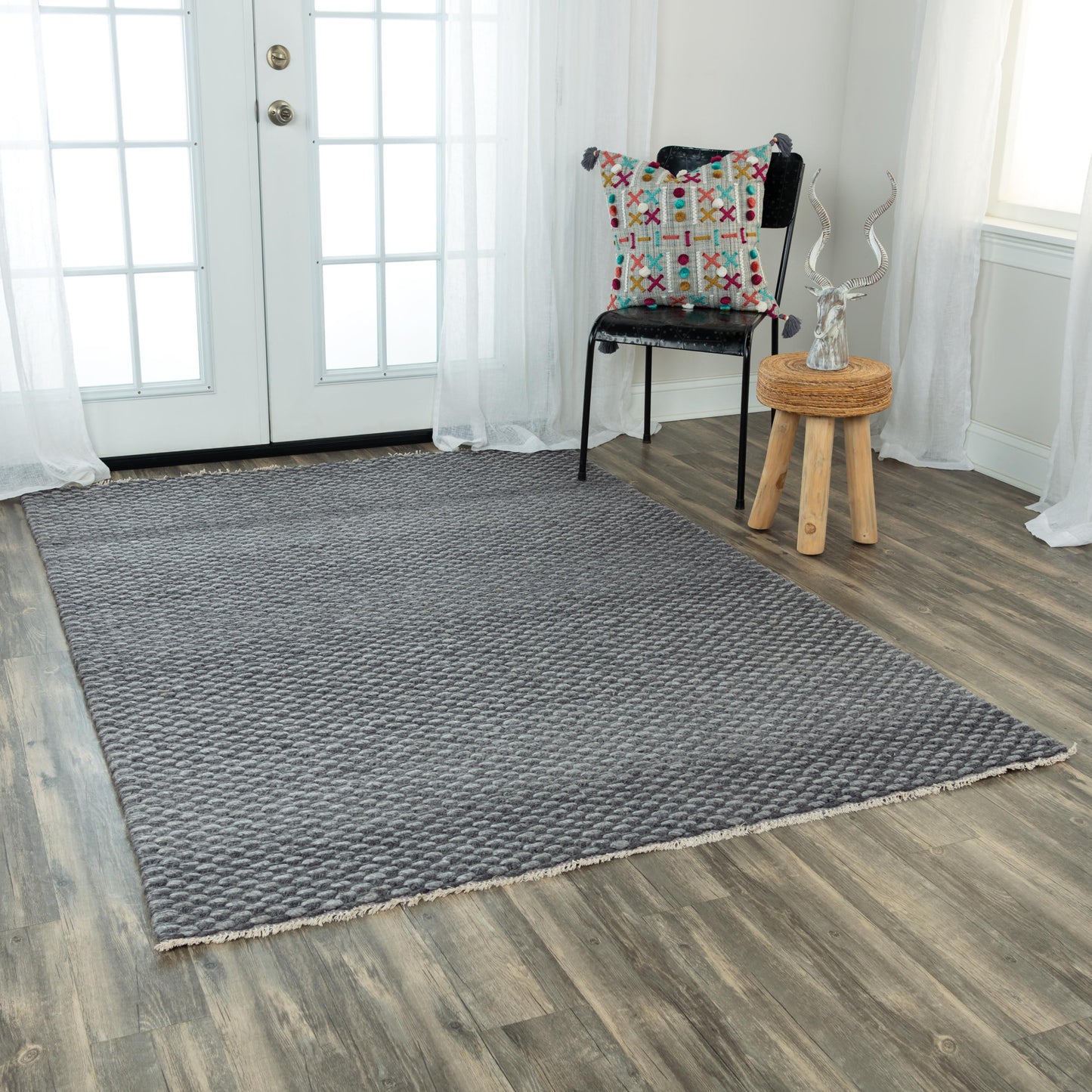 Capri CPI102 Gray Hand Woven Rug - Rizzy