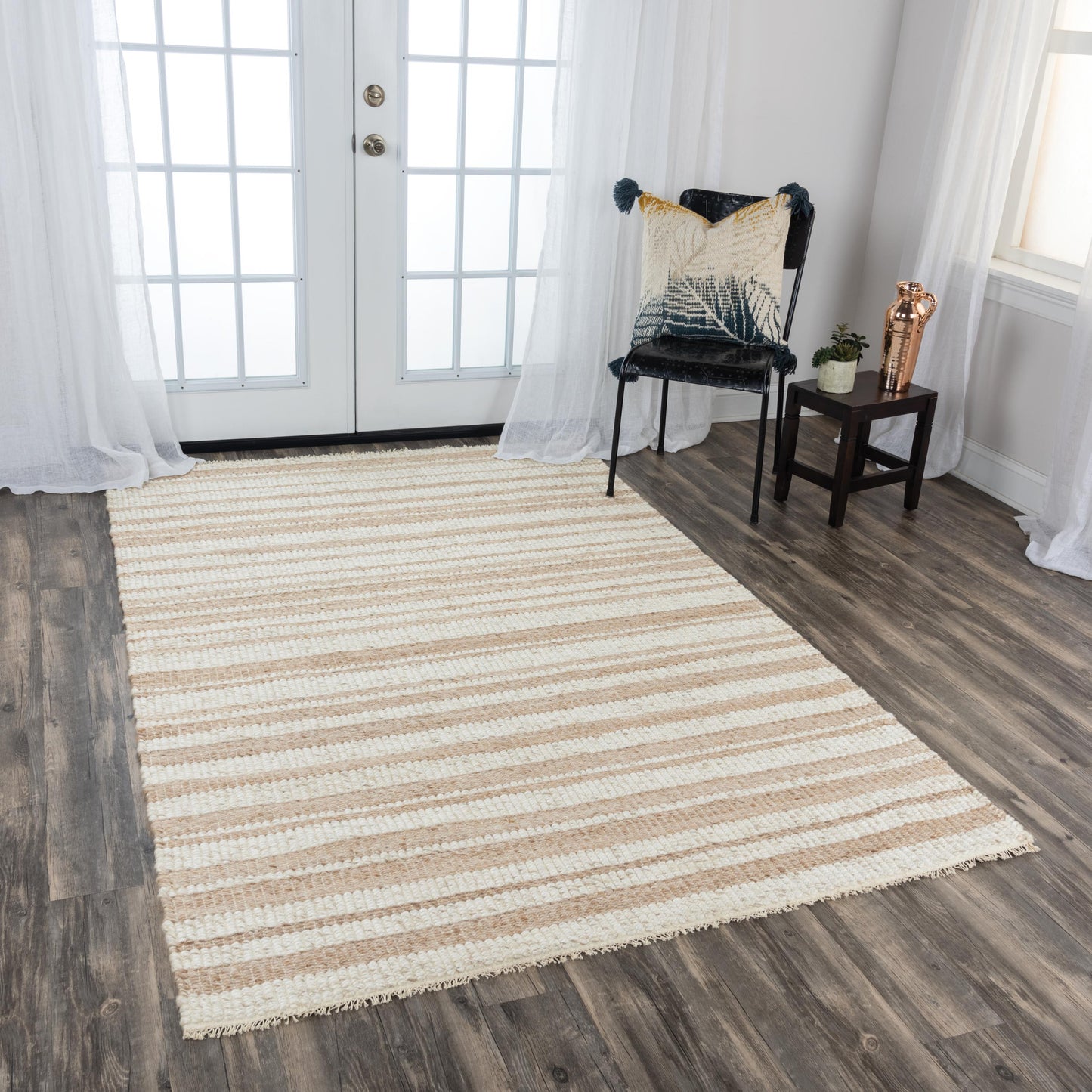 Capri CPI106 Ivory/Beige Hand Woven Rug - Rizzy