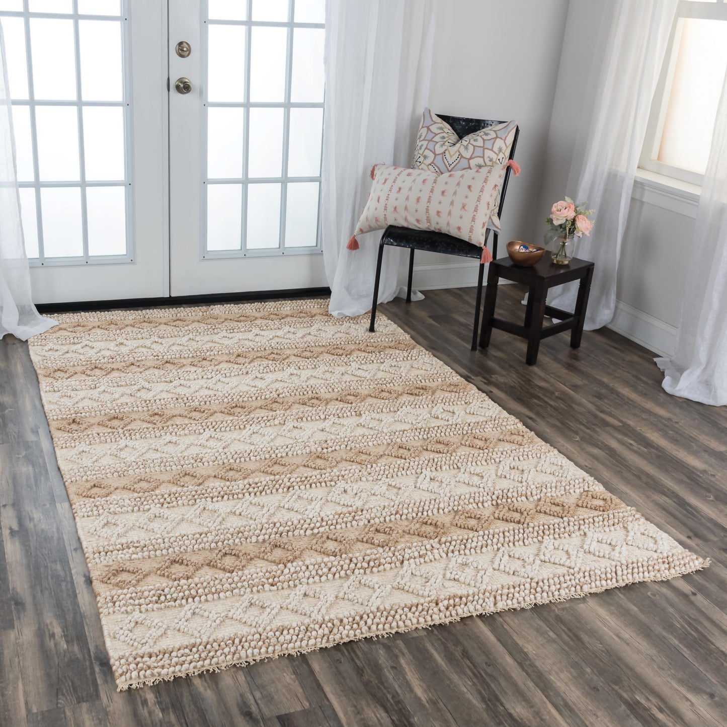 Capri CPI108 Beige Hand Woven Rug - Rizzy