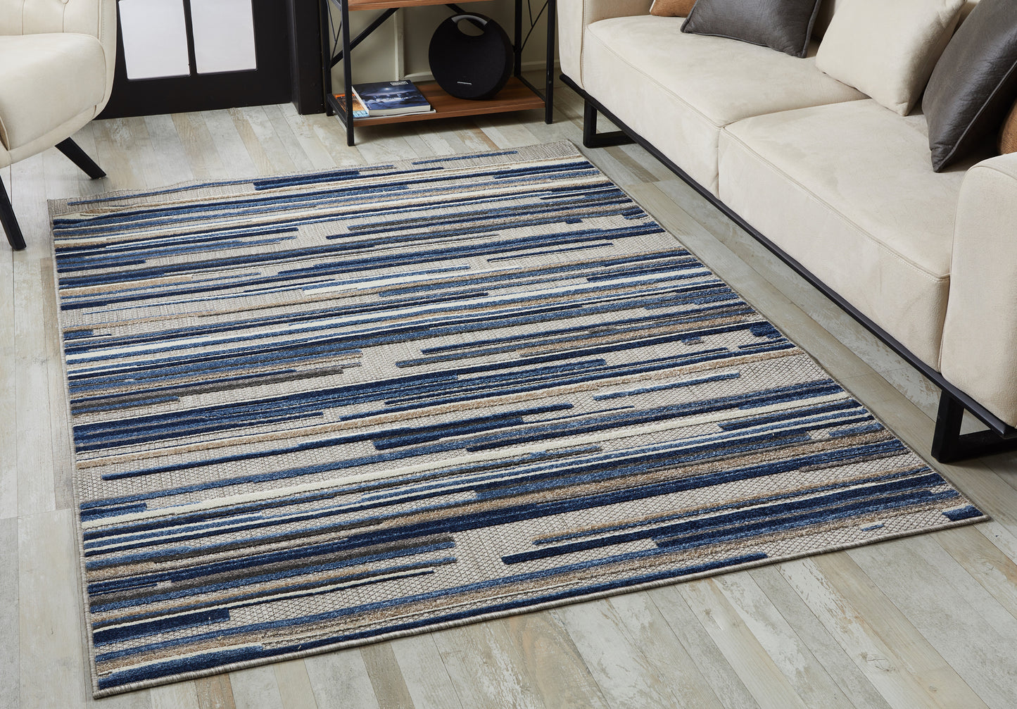 Calla 6920 Blue Denni Machine Woven Performance Area Rug - Kas