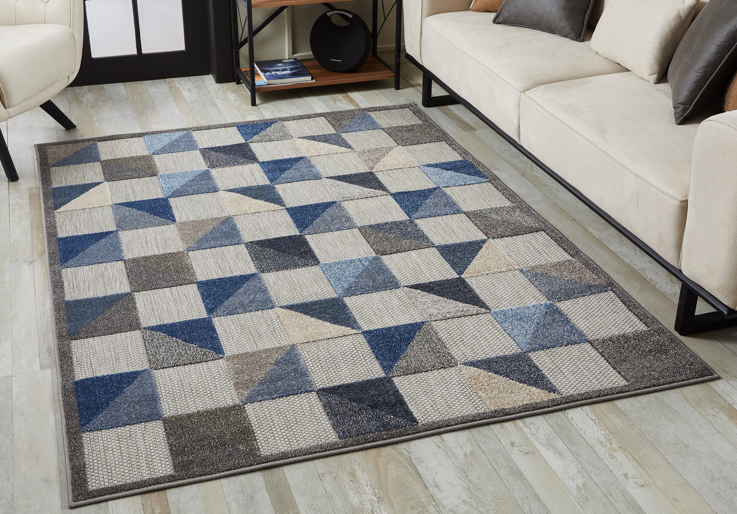 Calla 6923 Blue Scope Machine Woven Performance Area Rug - Kas