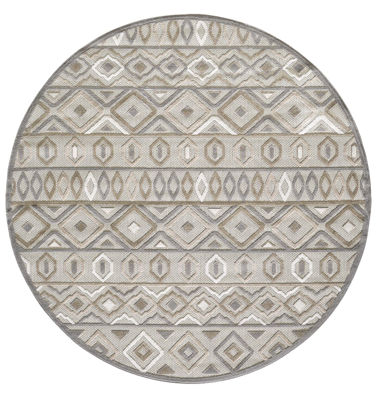 Calla 6925 Grey Aztec Machine Woven Performance Area Rug - Kas