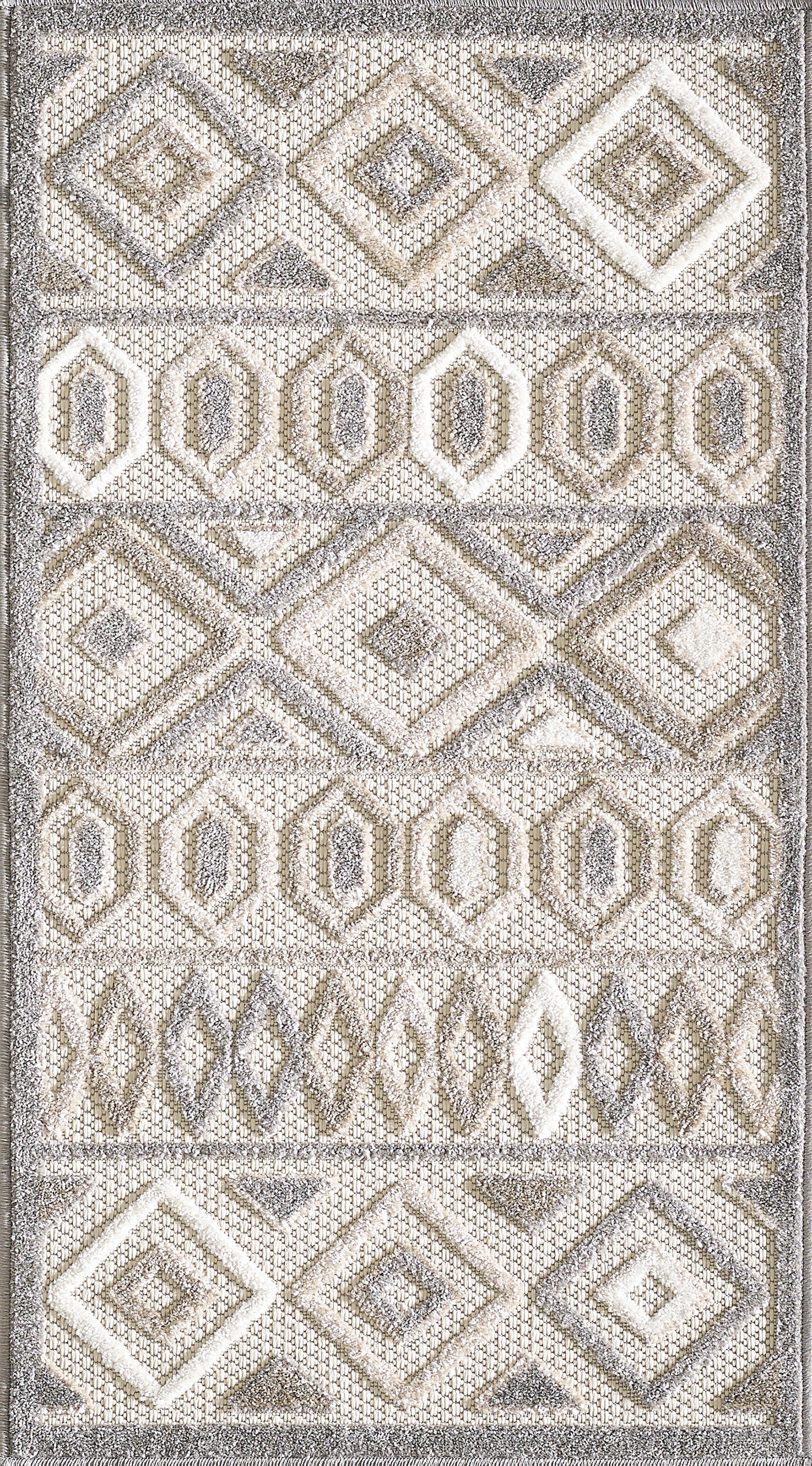 Calla 6925 Grey Aztec Machine Woven Performance Area Rug - Kas