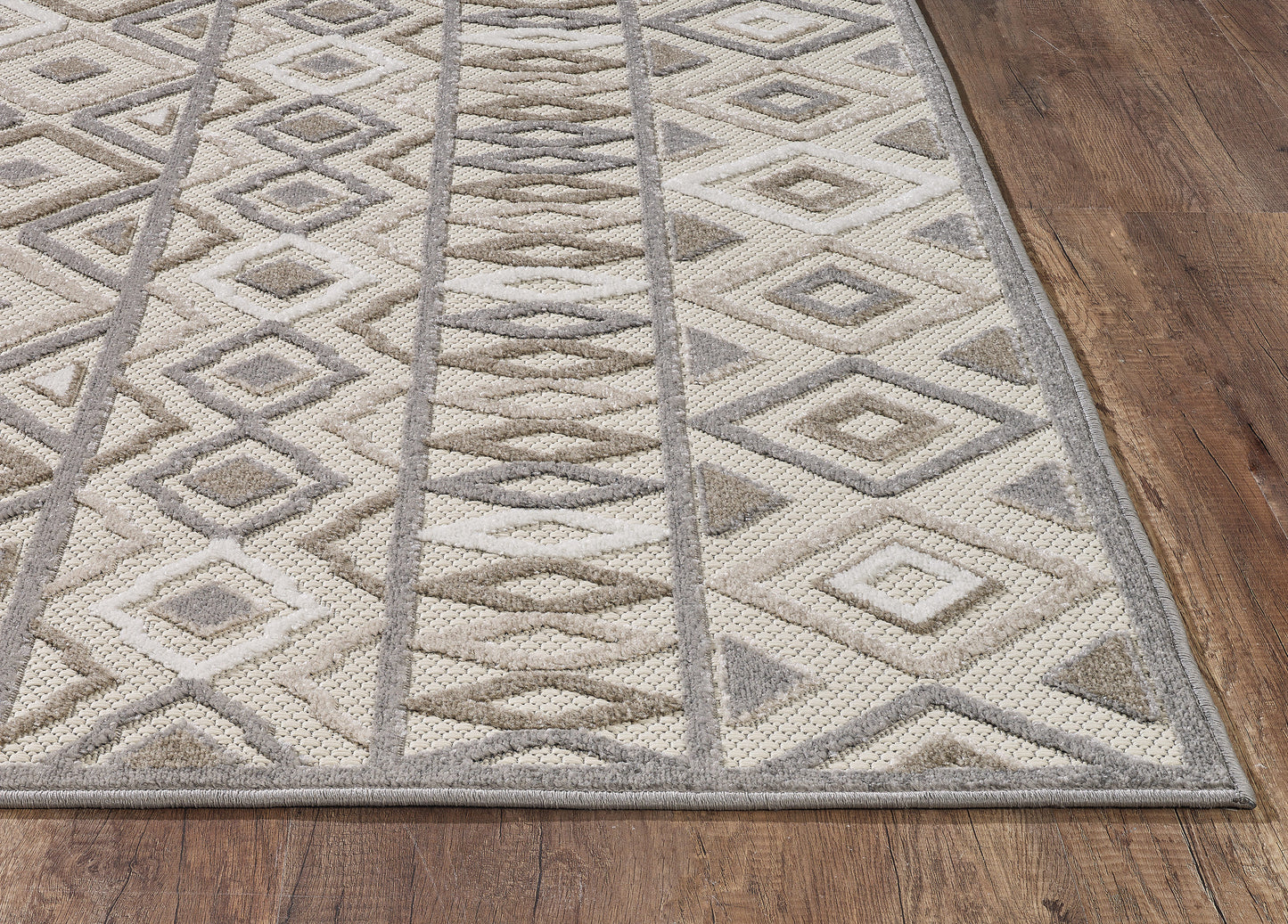 Calla 6925 Grey Aztec Machine Woven Performance Area Rug - Kas