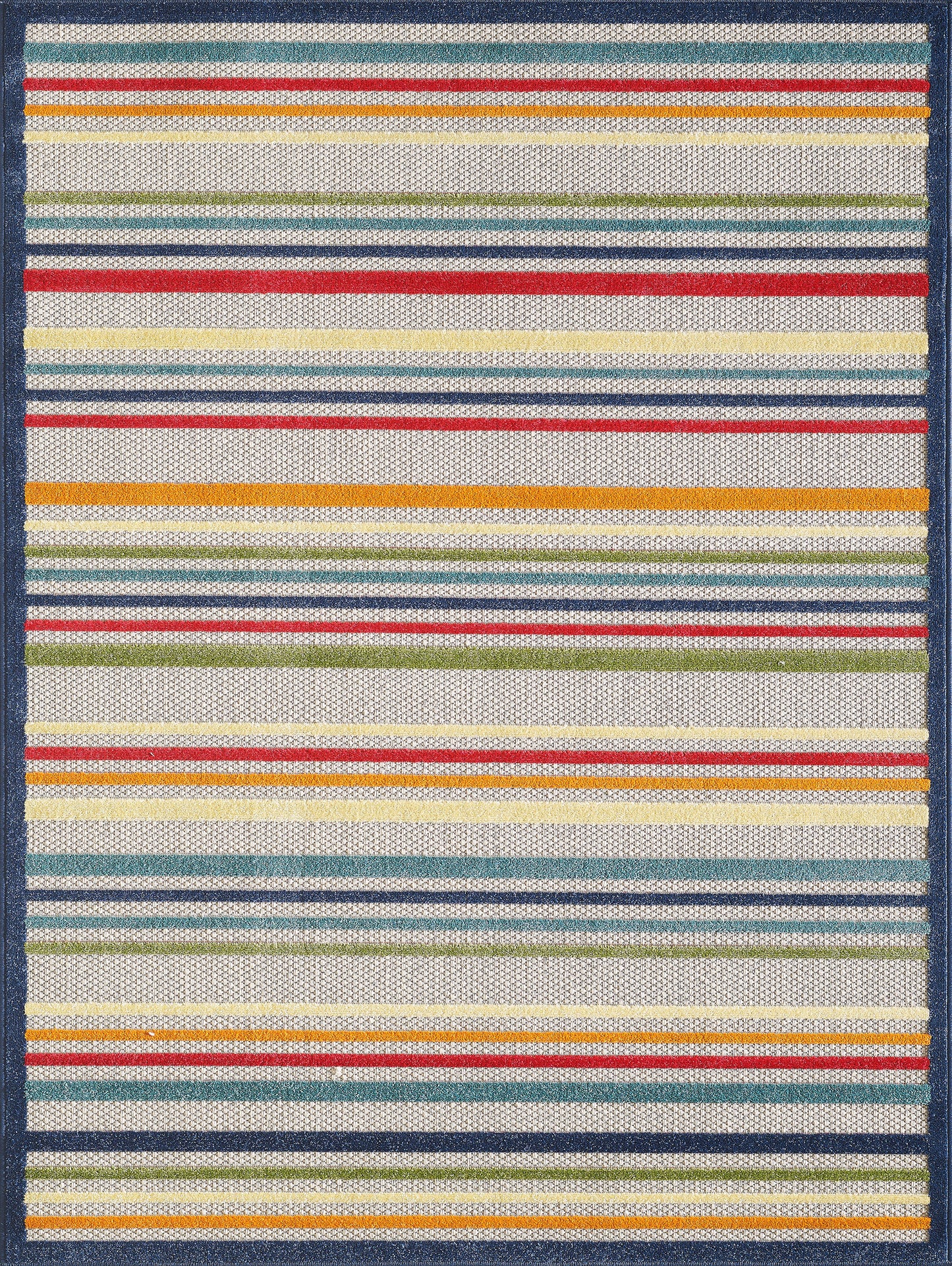 Calla 6927 Ivory/Multi Stripes Machine Woven Performance Area Rug - Kas