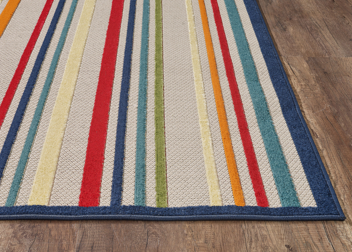 Calla 6927 Ivory/Multi Stripes Machine Woven Performance Area Rug - Kas