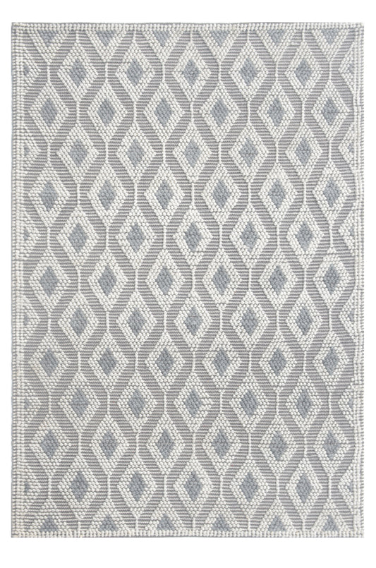 Chloe 7723 Ivory Grey Trellis Handwoven Performance Area Rug - Kas