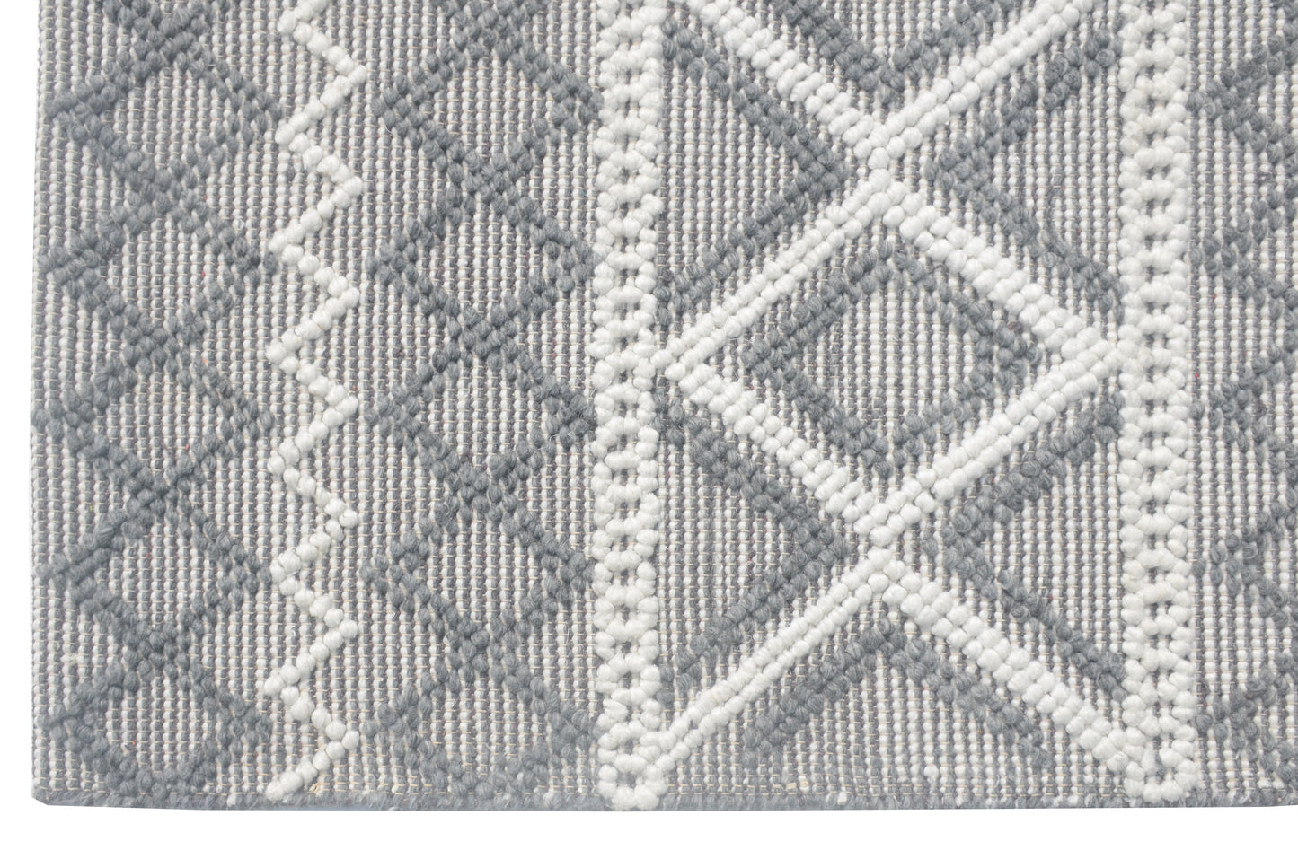 Chloe 7725 Grey Ivory Boho Handwoven Performance Area Rug - Kas