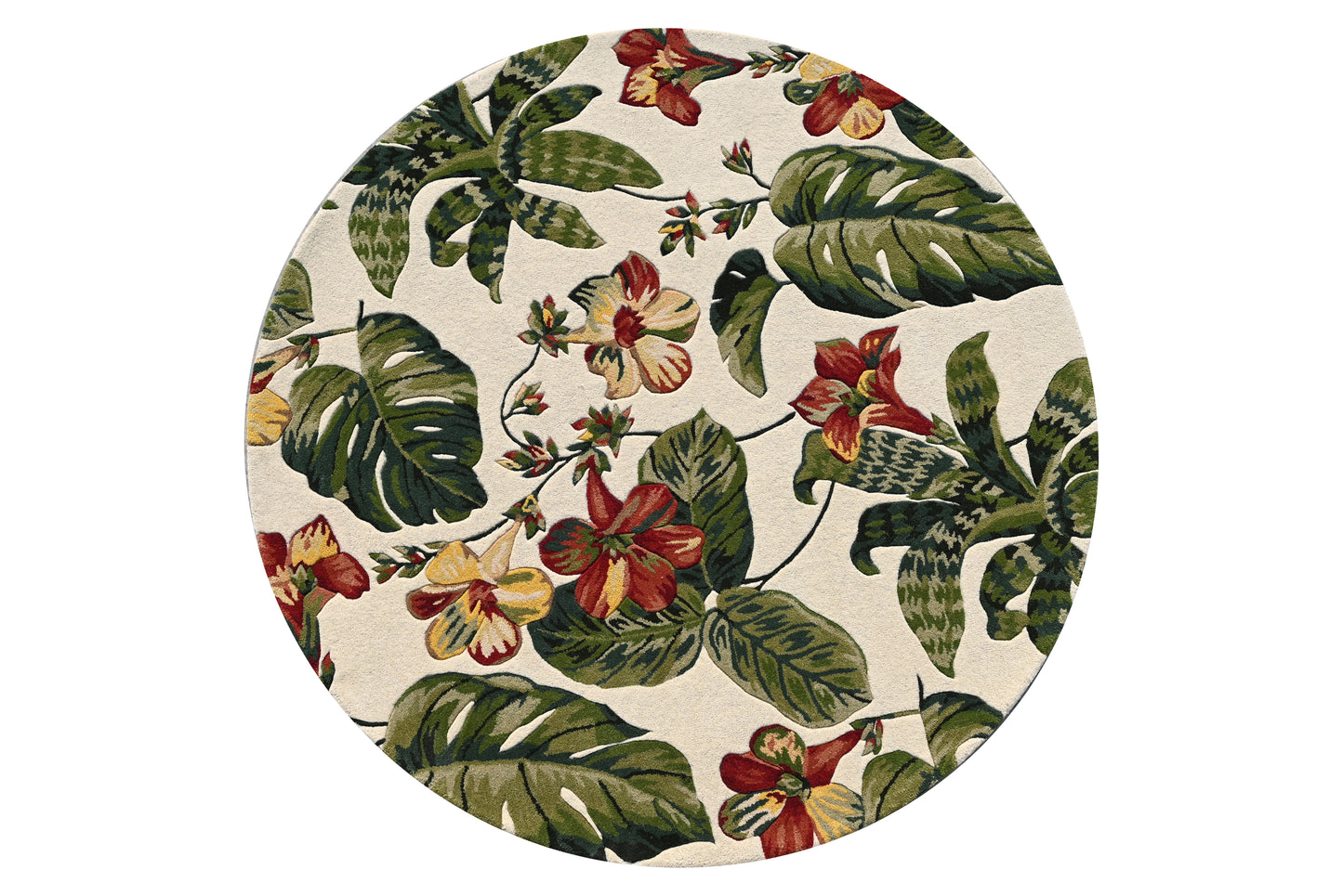 Cove 3001 Ivory Tropical Island Hand Tufted Area Rug - Kas