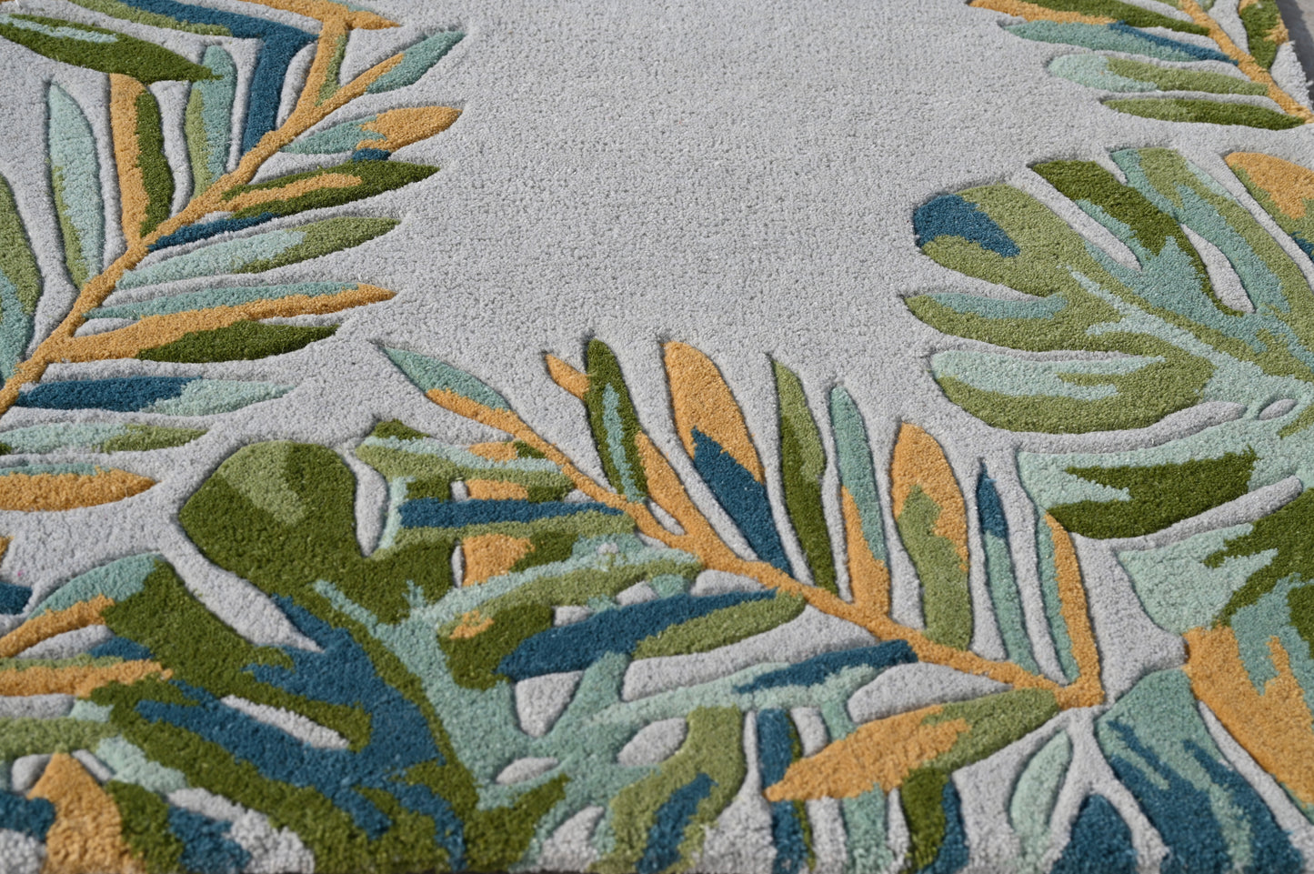 Cove 3003 Grey/Green Tropics Hand Tufted Area Rug - Kas