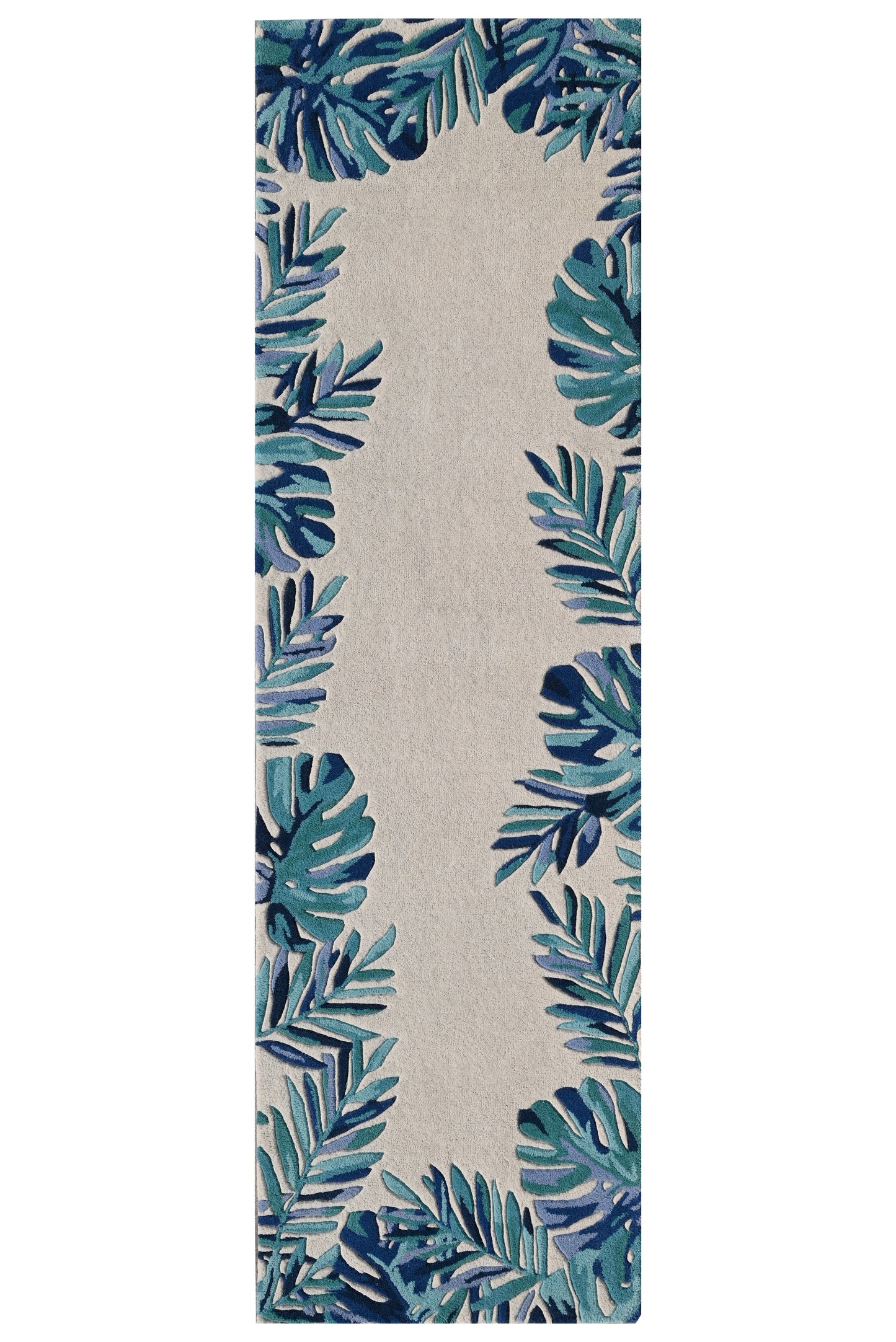 Cove 3004 Ivory/Blue Tropics Hand Tufted Area Rug - Kas