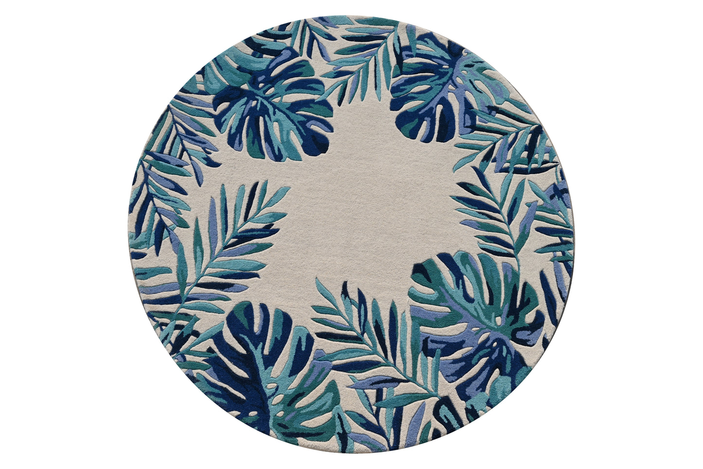 Cove 3004 Ivory/Blue Tropics Hand Tufted Area Rug - Kas