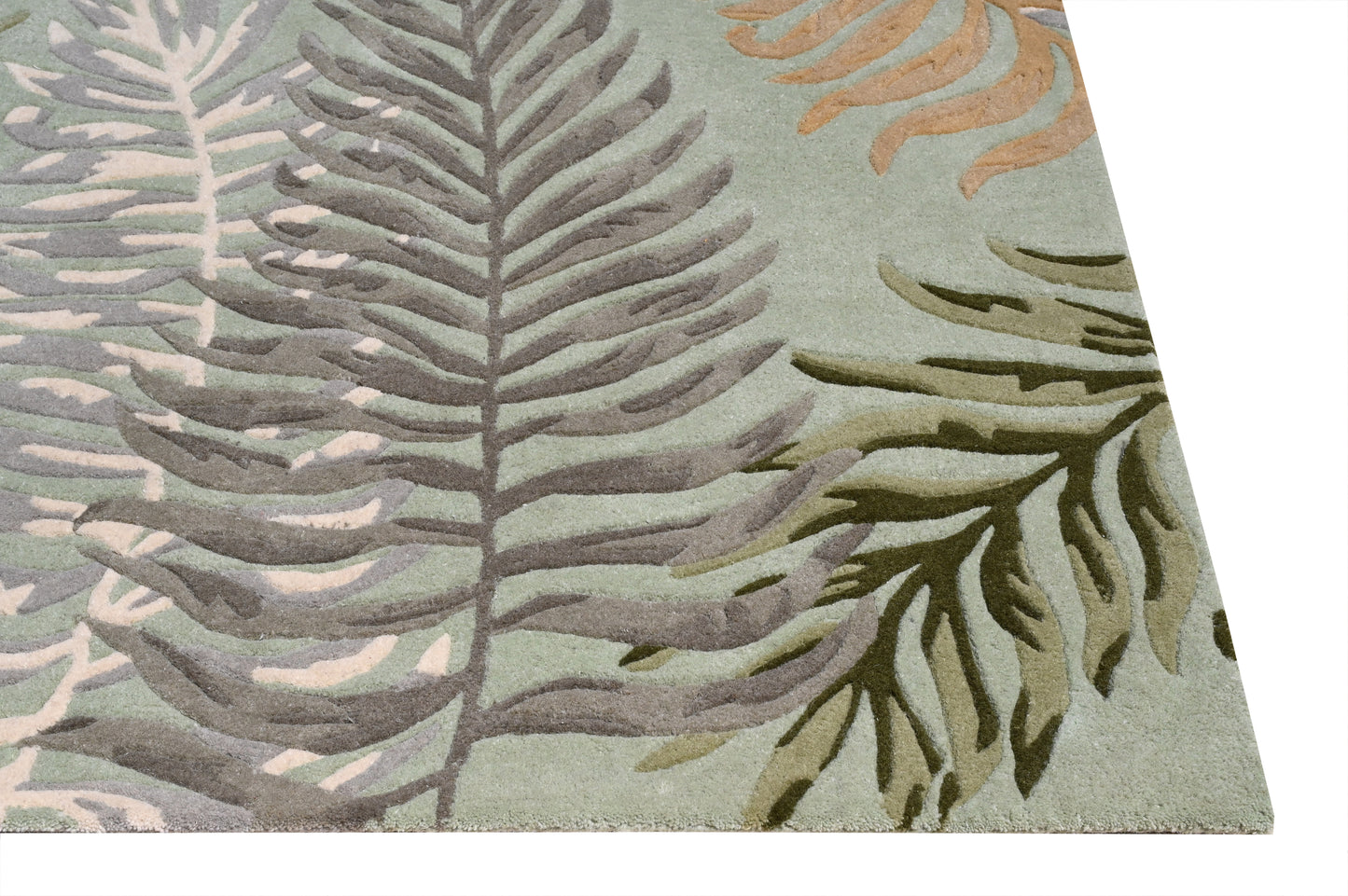 Cove 3007 Seafoam Ferns Hand Tufted Area Rug - Kas