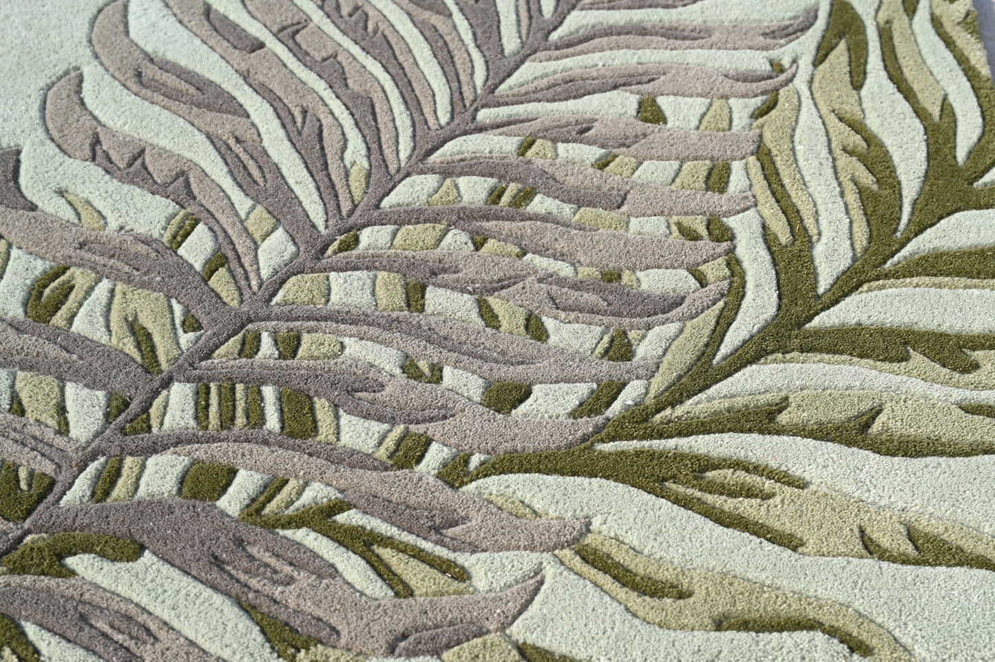 Cove 3007 Seafoam Ferns Hand Tufted Area Rug - Kas