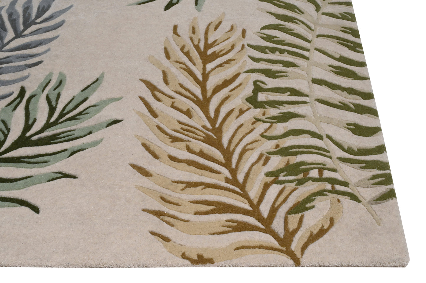 Cove 3008 Ivory Ferns Hand Tufted Area Rug - Kas