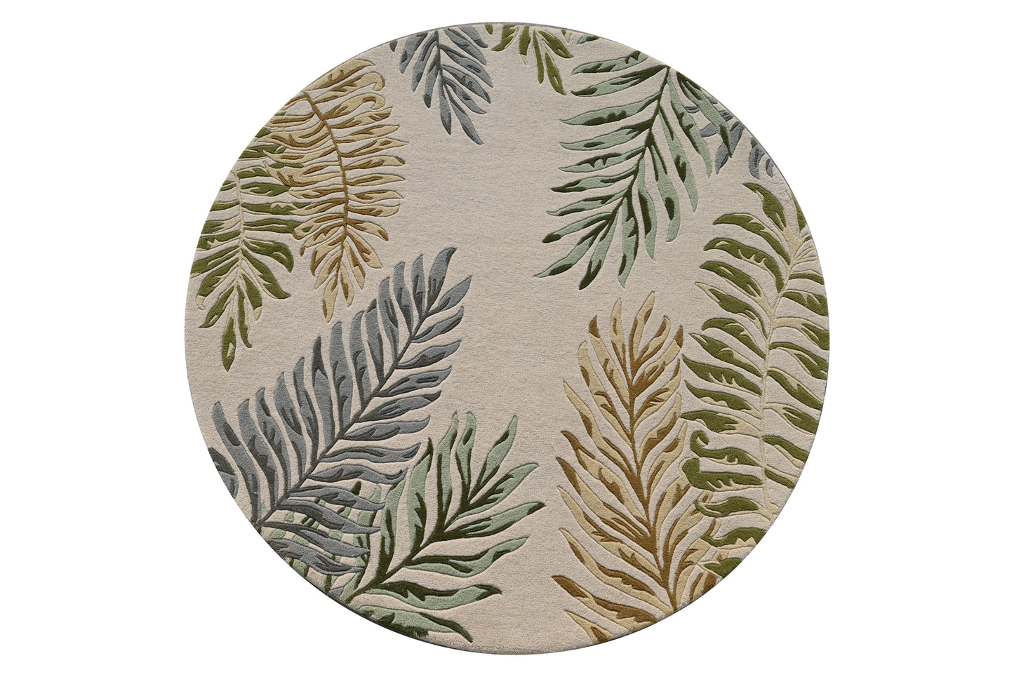 Cove 3008 Ivory Ferns Hand Tufted Area Rug - Kas